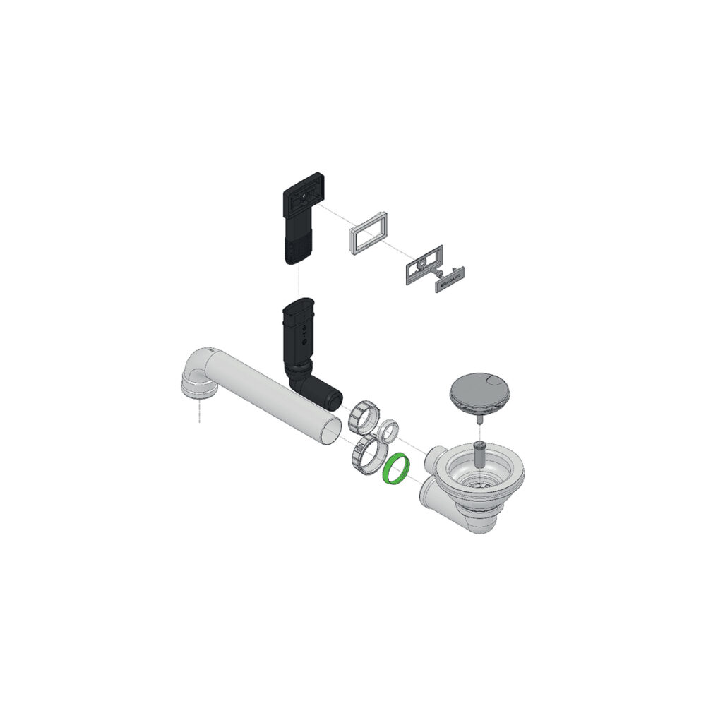 Accessoire Vidage automatique pour plan de travail - Bonde Trop plein percement 51 Inox