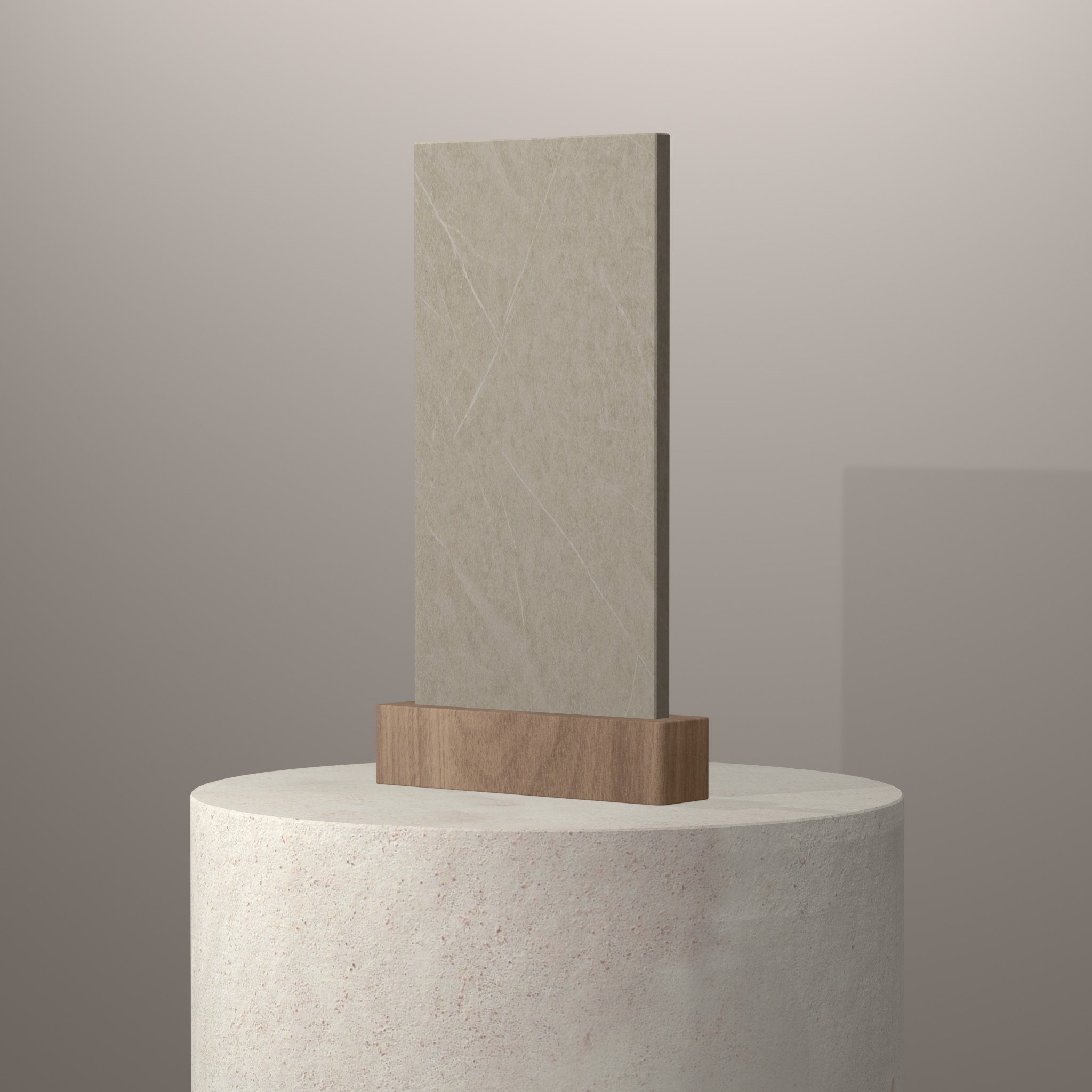 Rendu 3D du coloris Adia sur piédestal