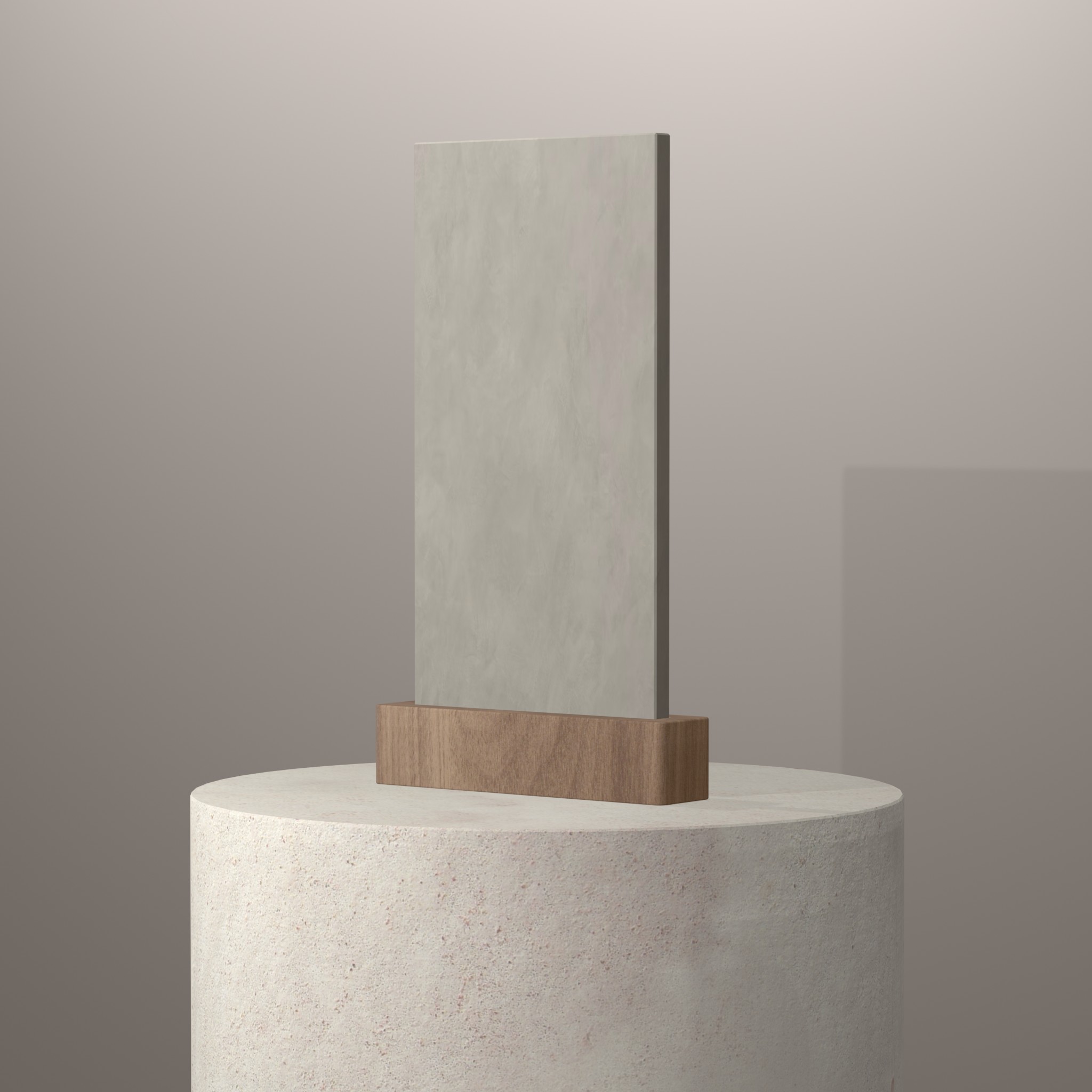 Rendu 3D du coloris Argentium sur piédestal