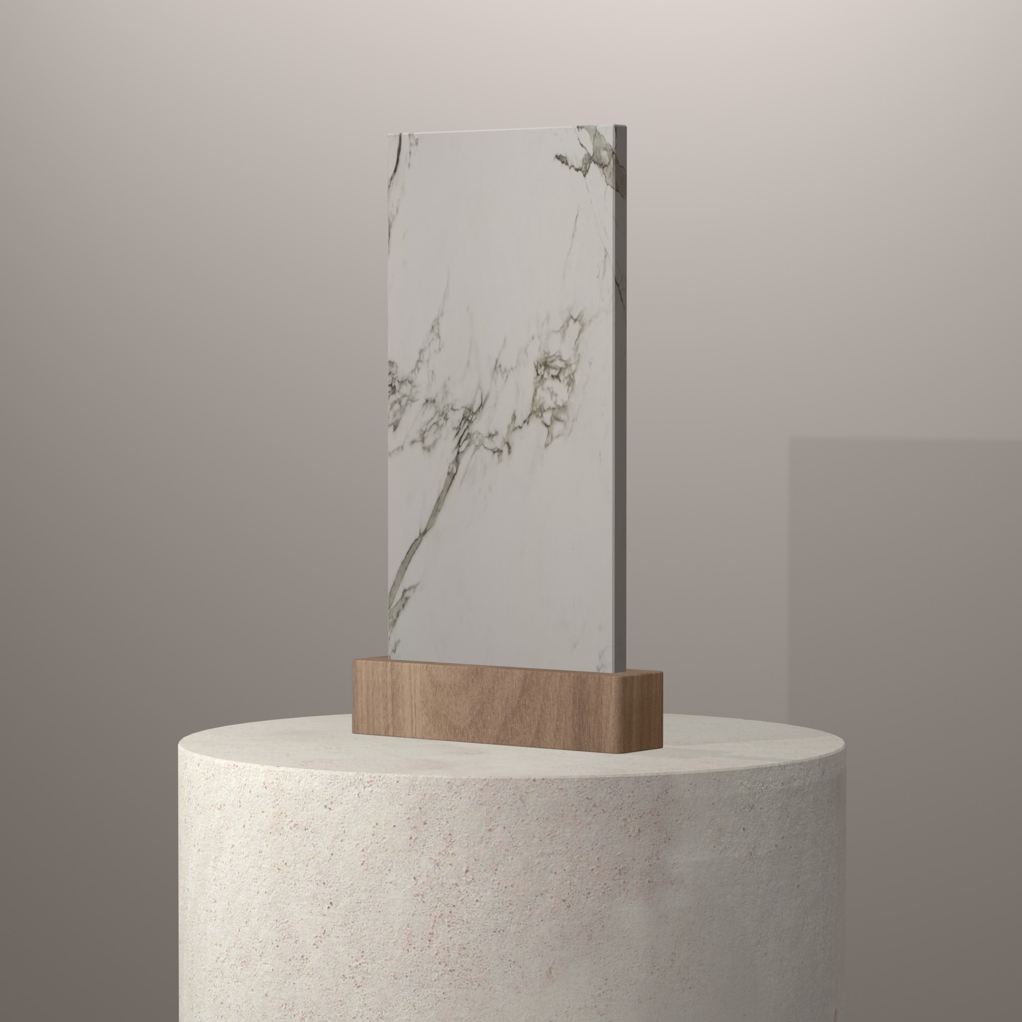 Rendu 3D du coloris Aura 22 sur piédestal