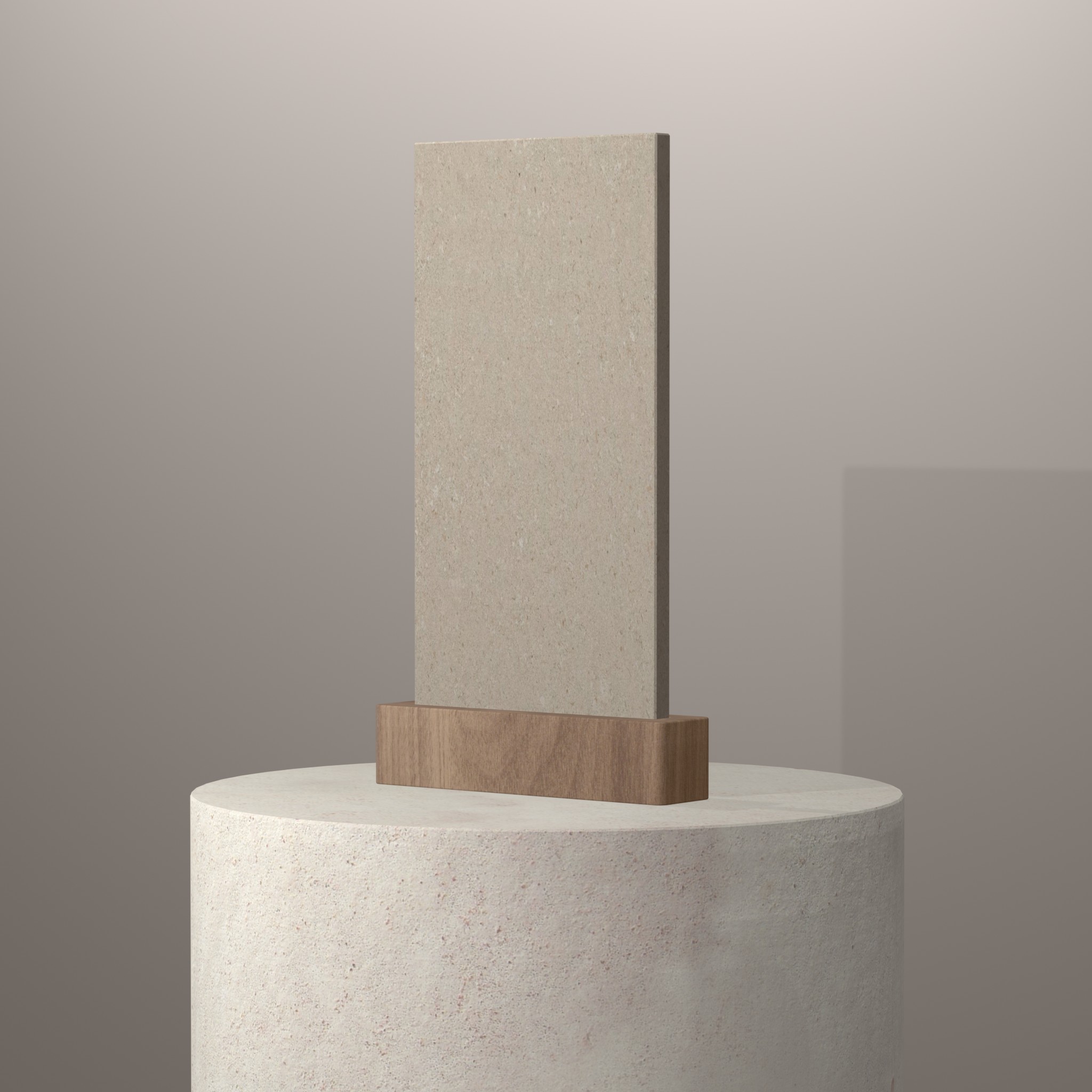 Rendu 3D du coloris Avorio sur piédestal
