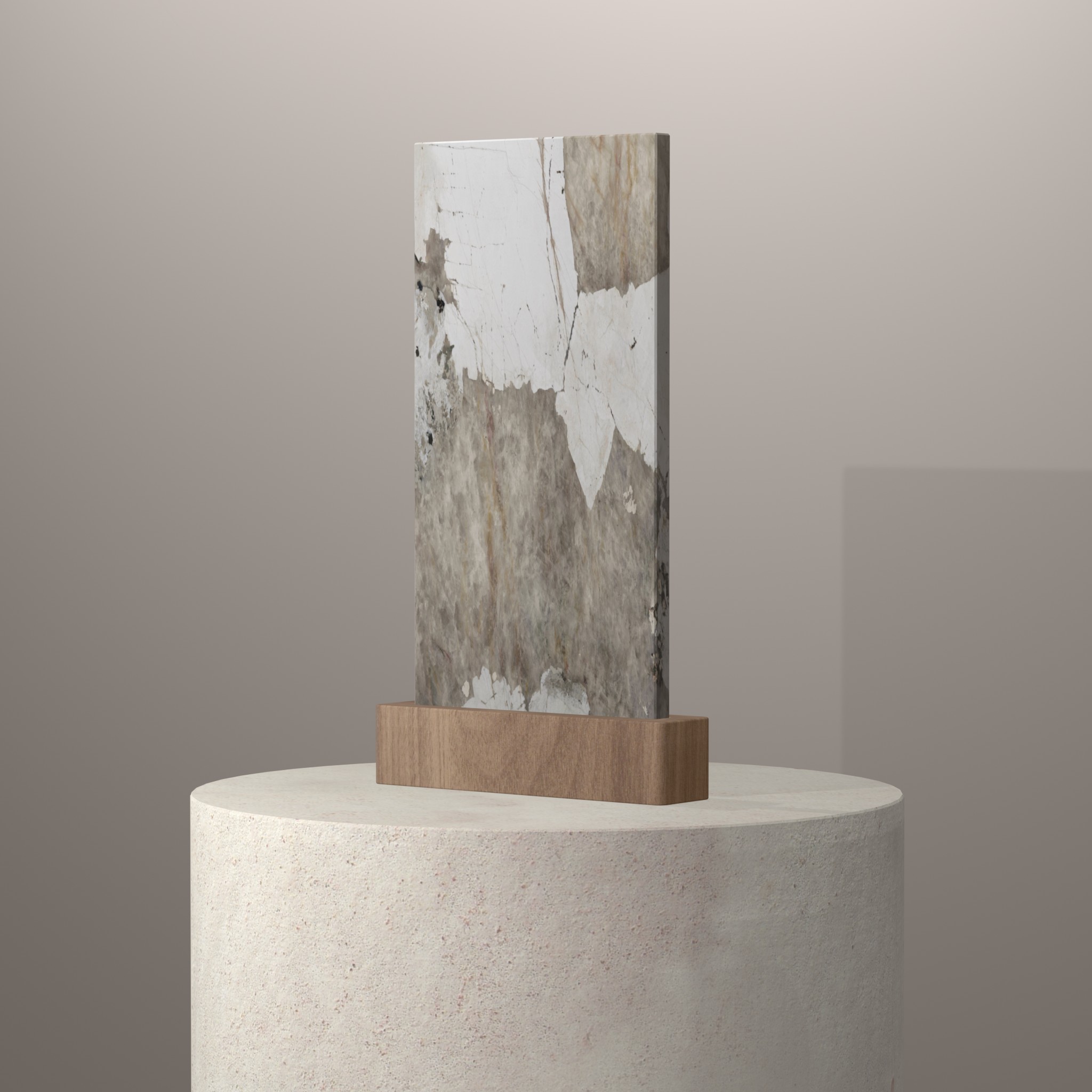 Rendu 3D du coloris Khalo sur piédestal