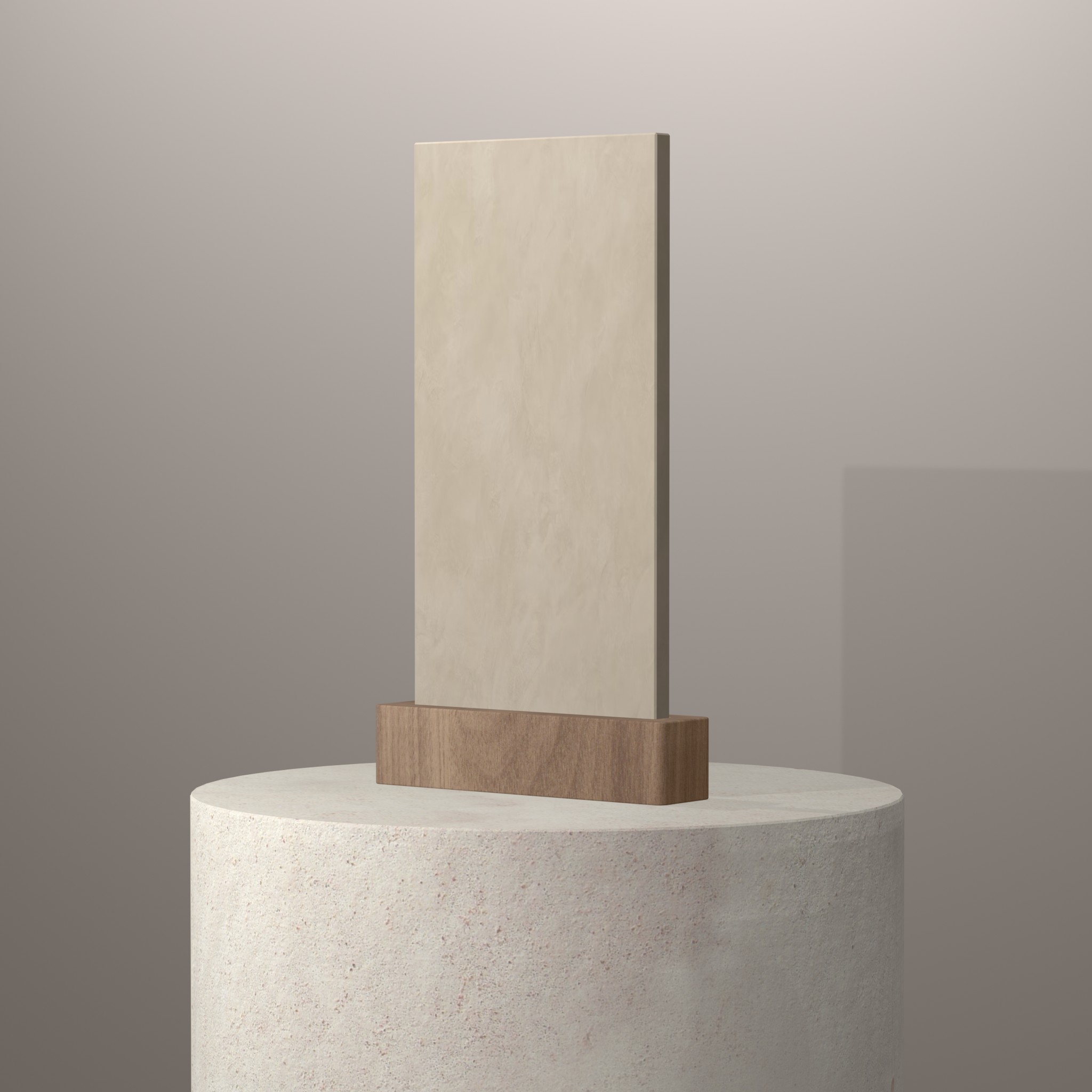 Rendu 3D du coloris Nacre sur piédestal