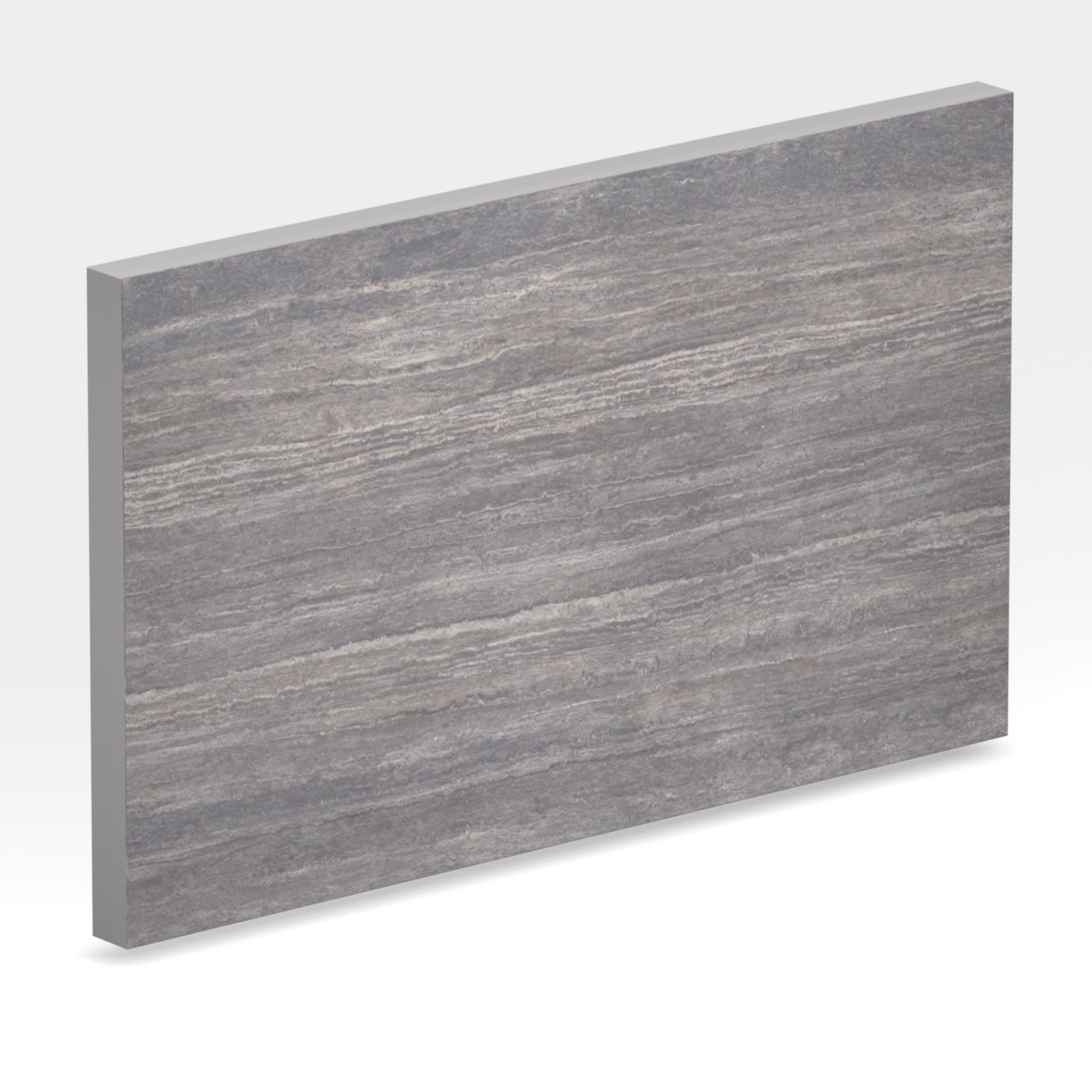 Rendu 3D de la tranche du coloris Travertino Grey