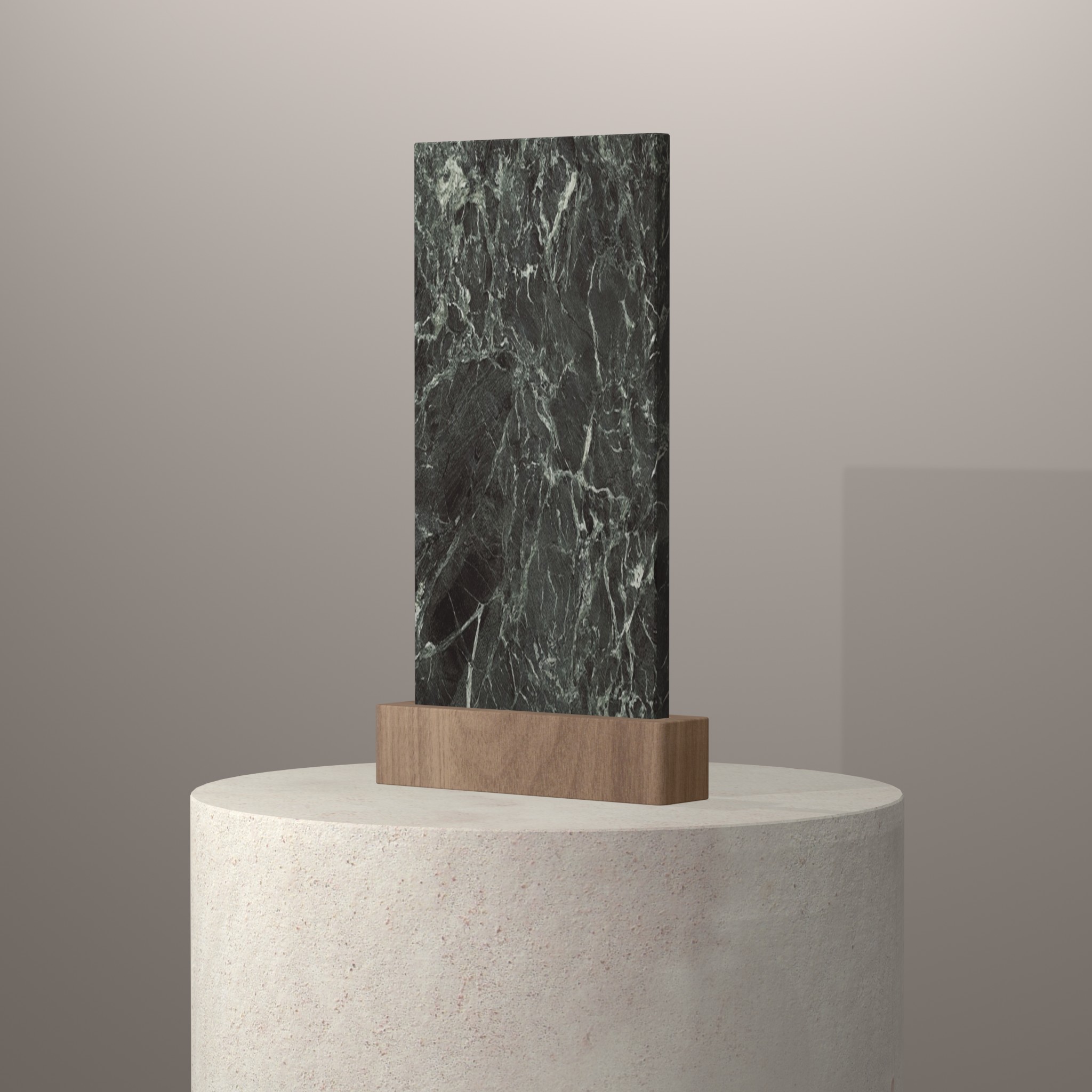Rendu 3D du coloris Verde France sur piédestal