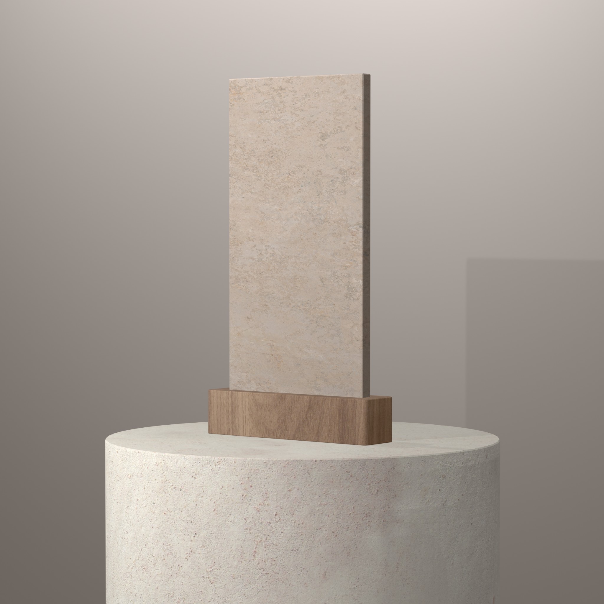 Rendu 3D du coloris Ataija Sand sur piédestal