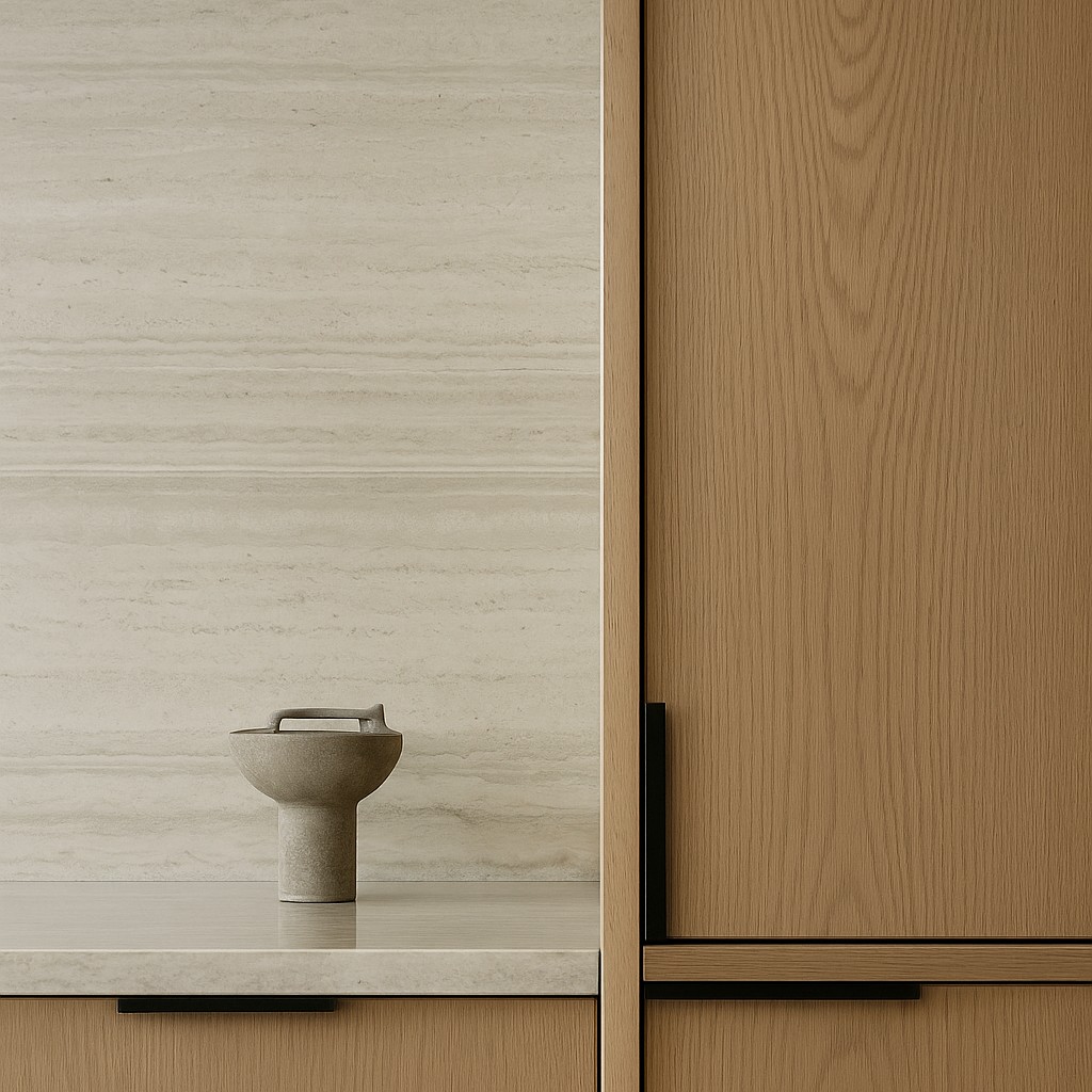 Réalisation n°3 du plan de travail Travertin Créma