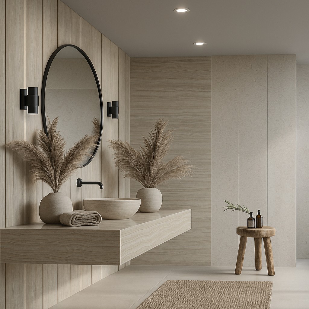 Réalisation n°4 du plan de travail Travertin Créma