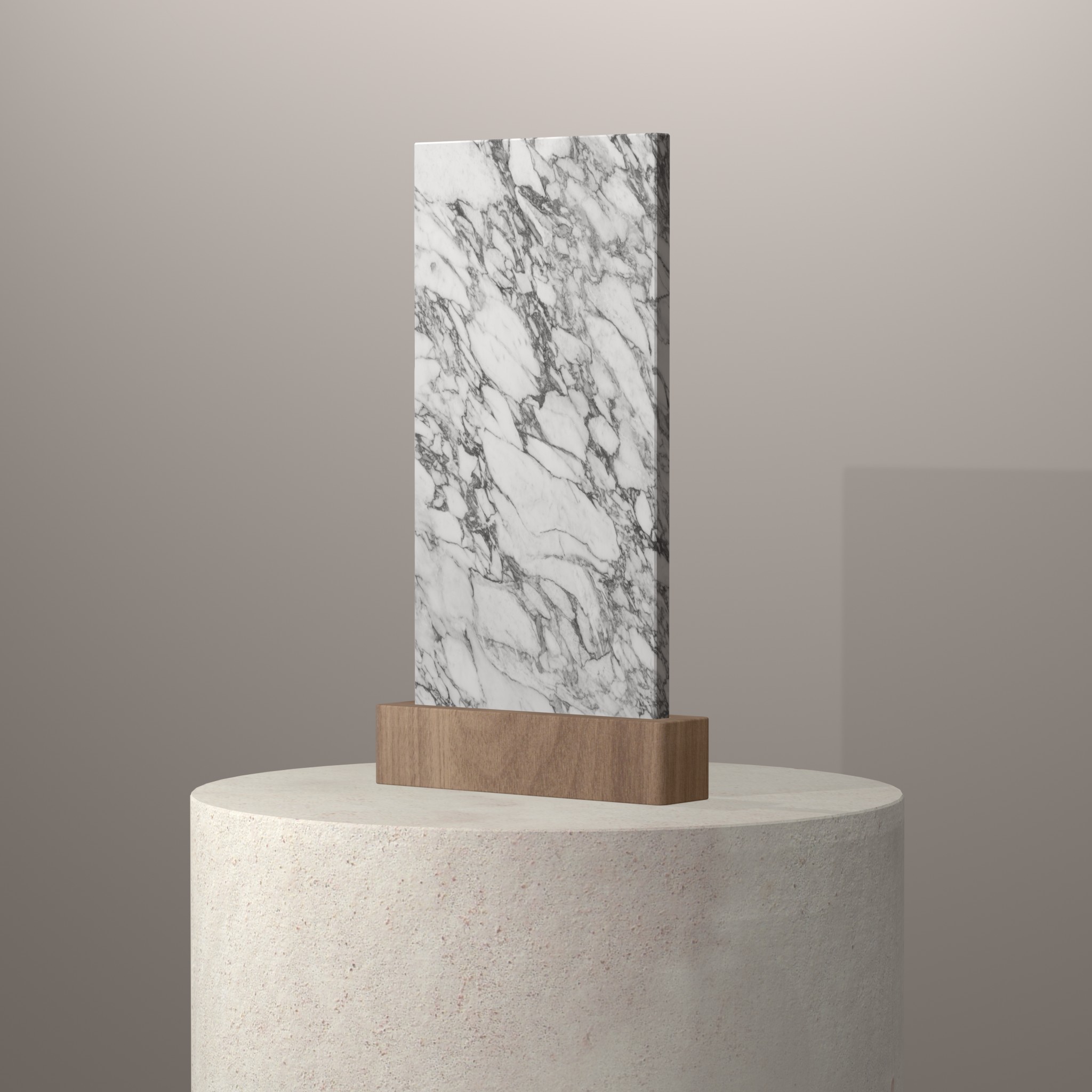 Rendu 3D du coloris Arabesque sur piédestal