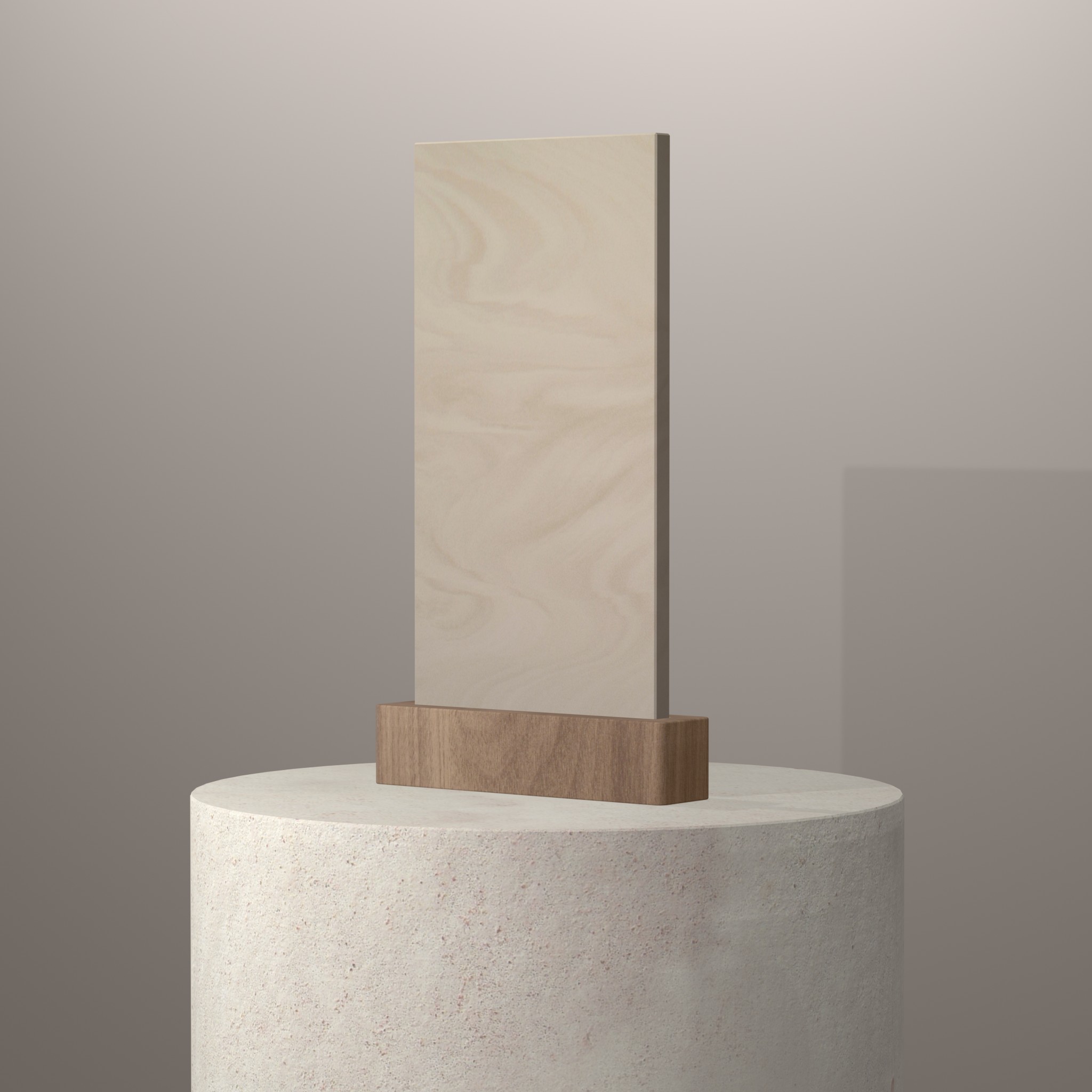 Rendu 3D du coloris Arena sur piédestal