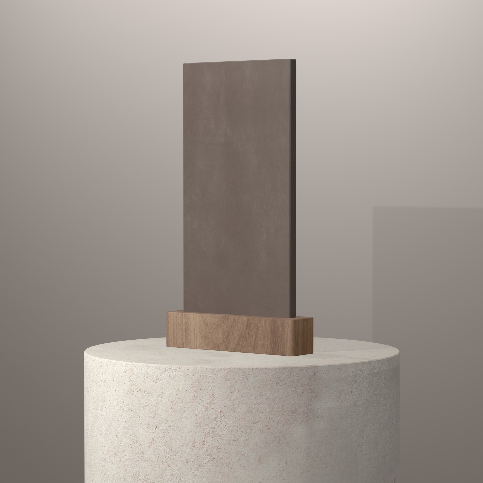 Rendu 3D du coloris Barro sur piédestal