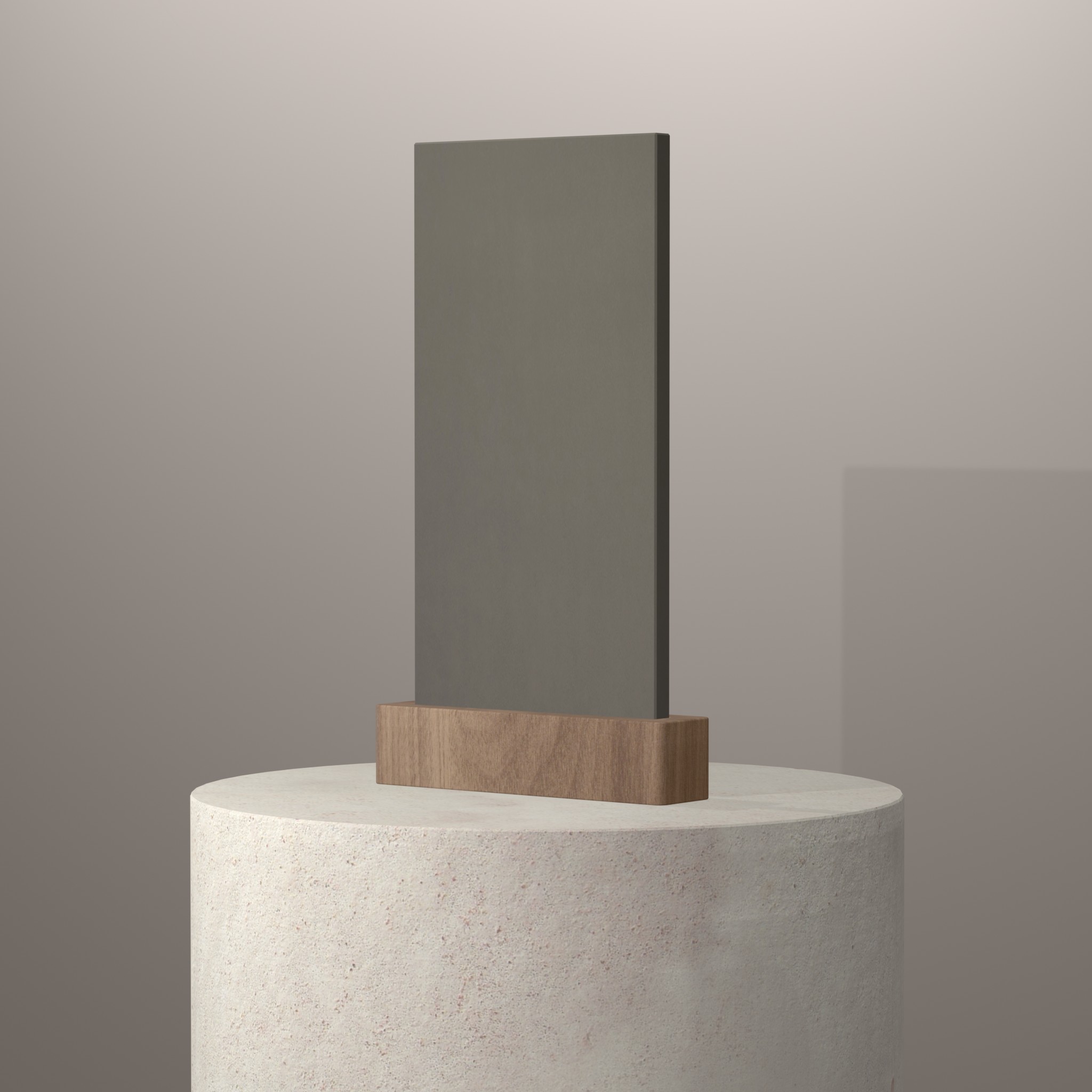 Rendu 3D du coloris Cement sur piédestal