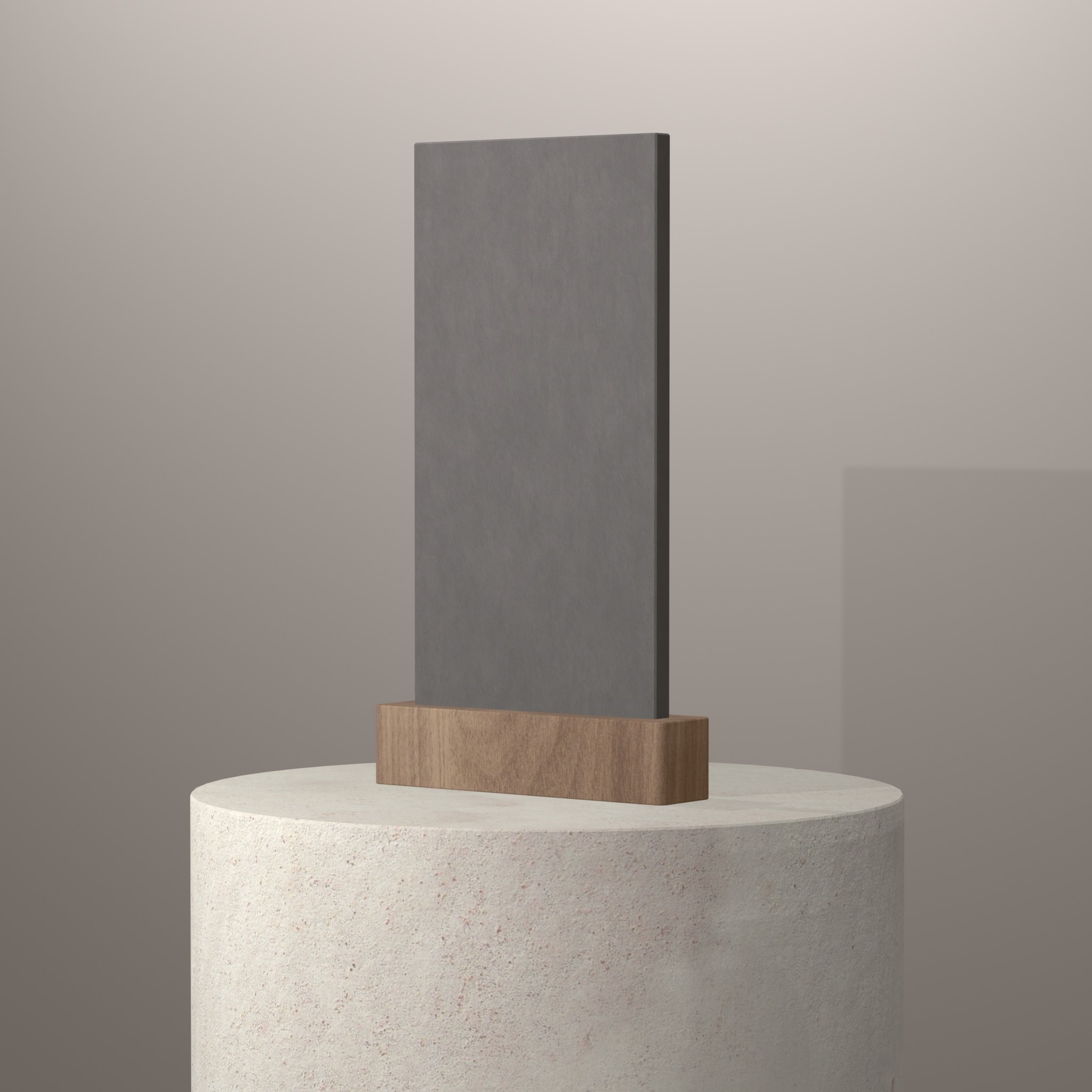 Rendu 3D du coloris Pietra di Piombo sur piédestal
