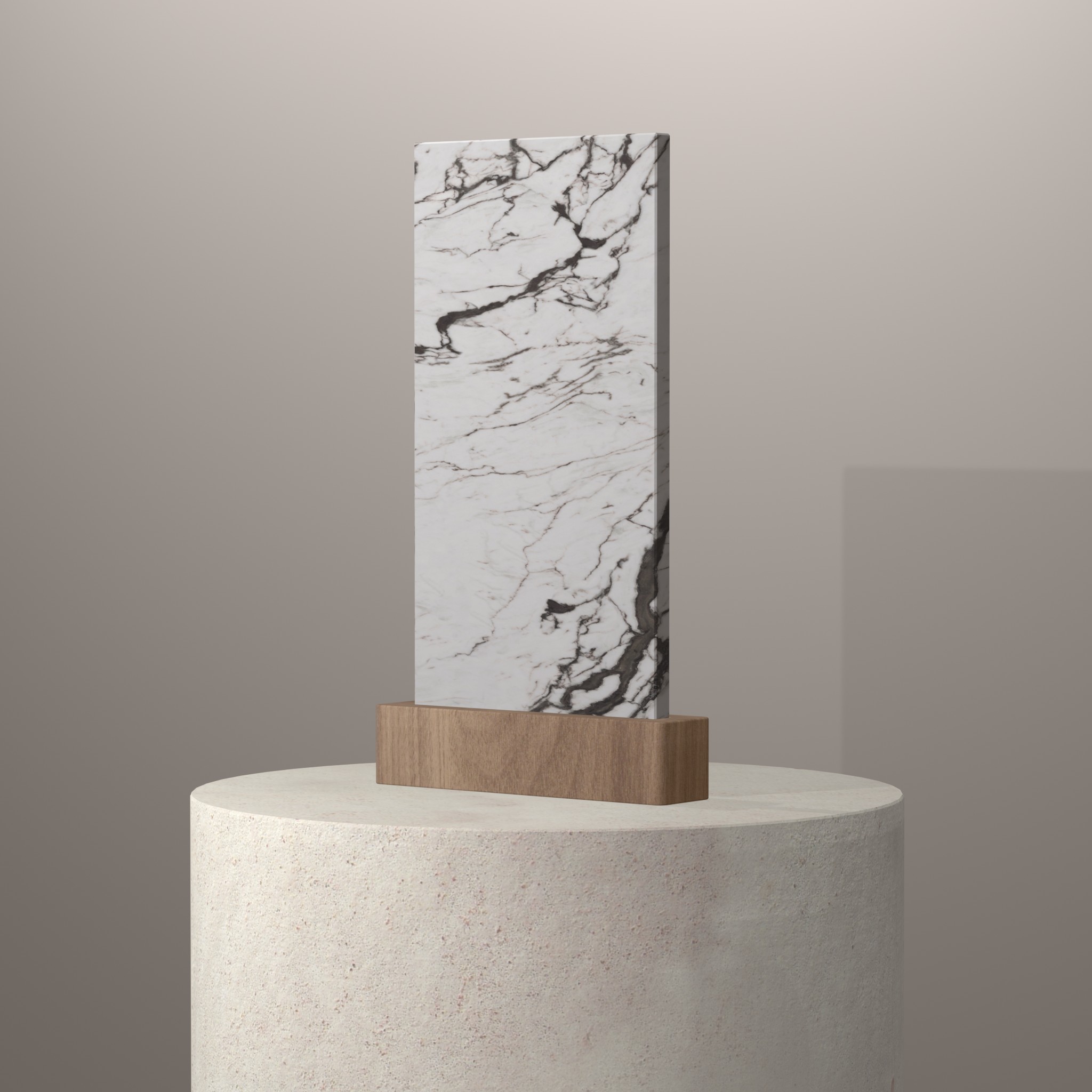 Rendu 3D du coloris San Simone sur piédestal