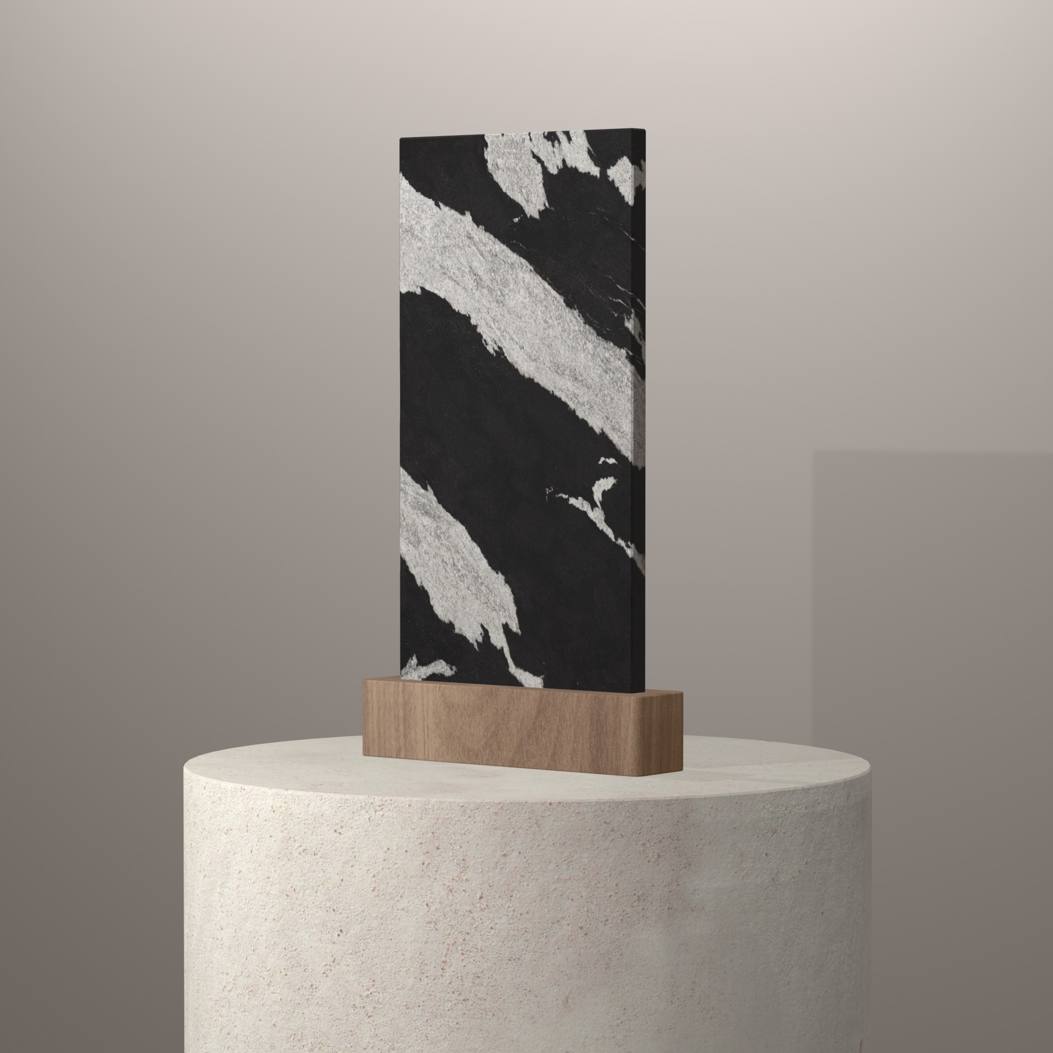 Rendu 3D du coloris Victoria sur piédestal