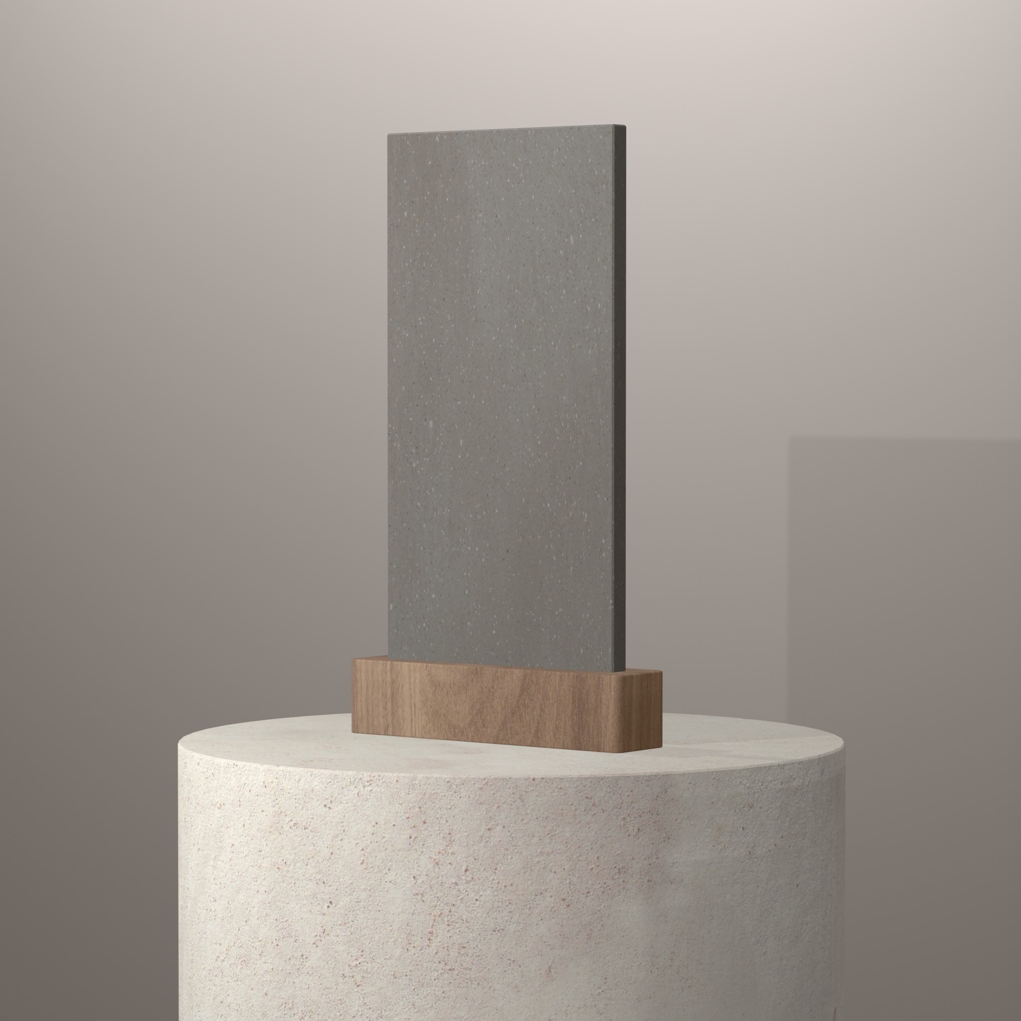 Rendu 3D du coloris Artista Dust sur piédestal