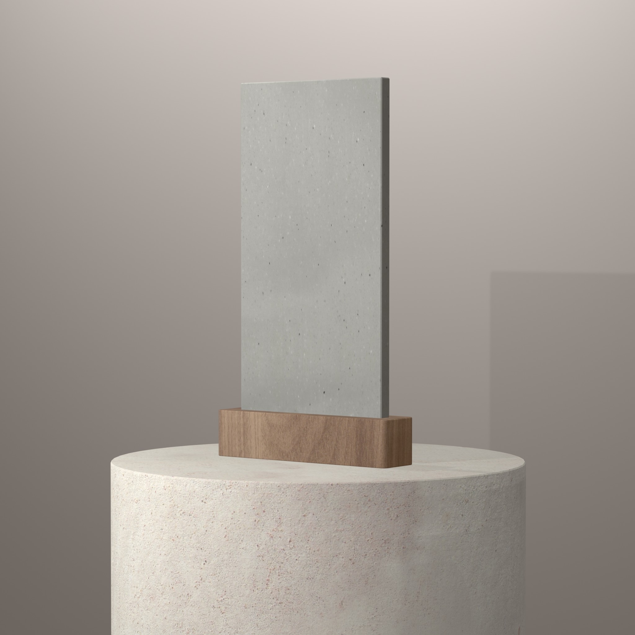 Rendu 3D du coloris Artista Sage sur piédestal