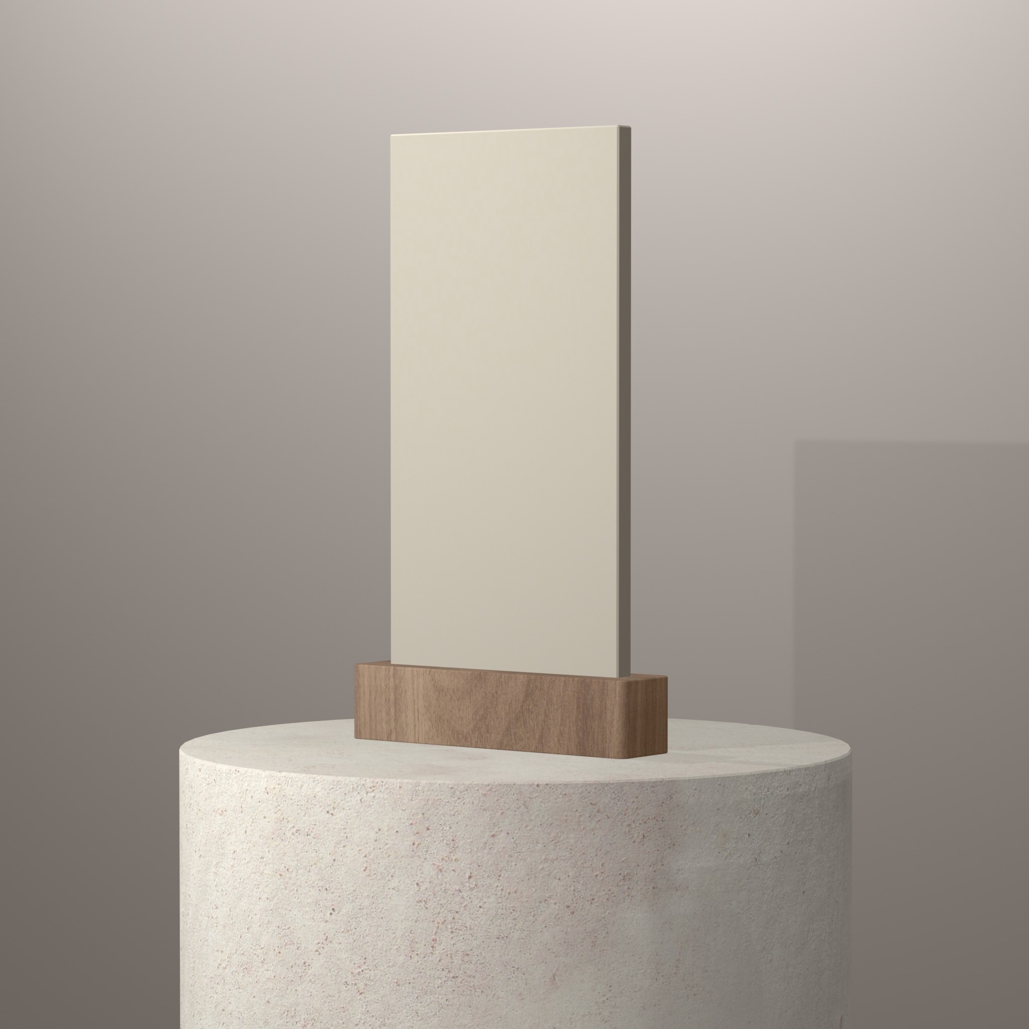 Rendu 3D du coloris Bisque sur piédestal