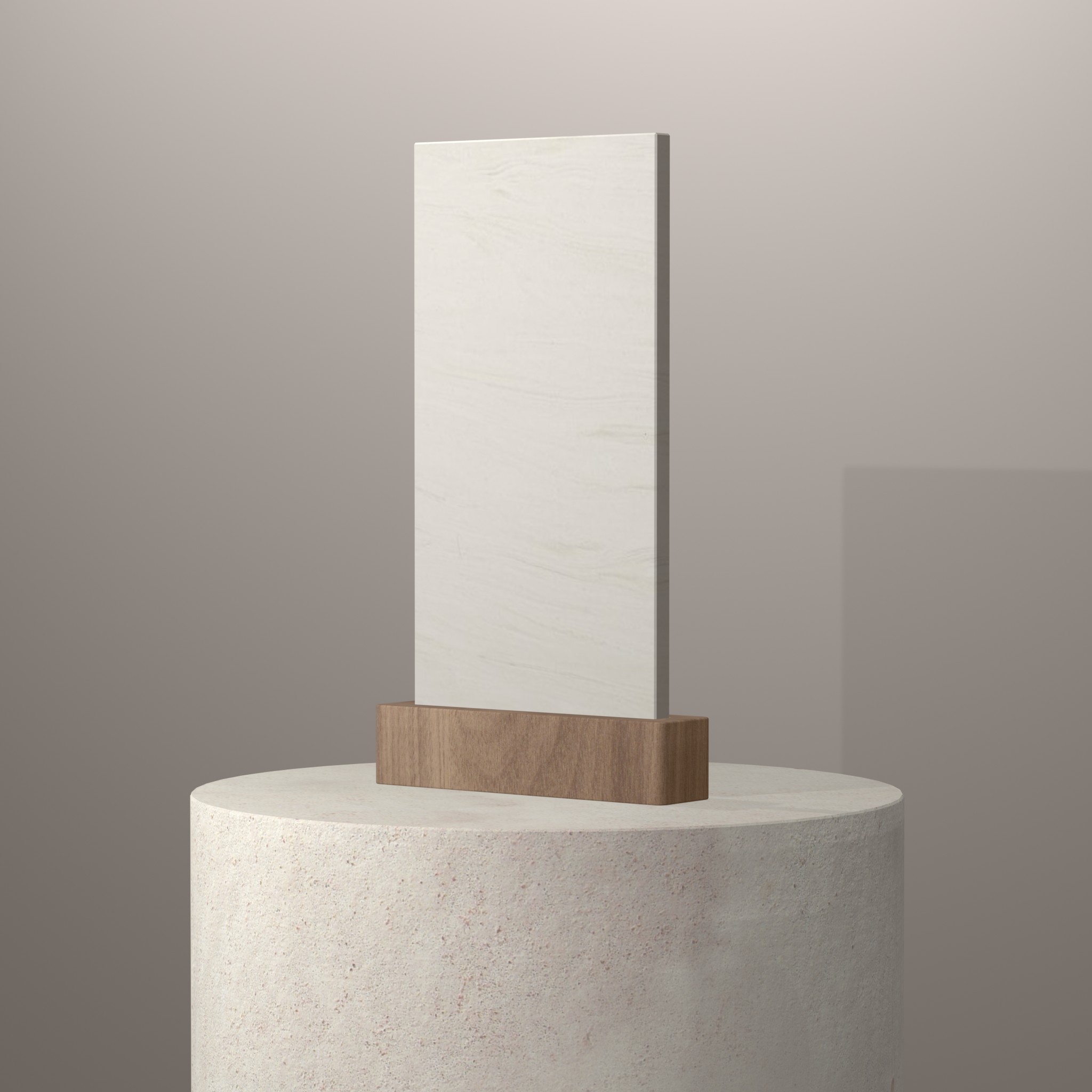 Rendu 3D du coloris Cirrus White sur piédestal