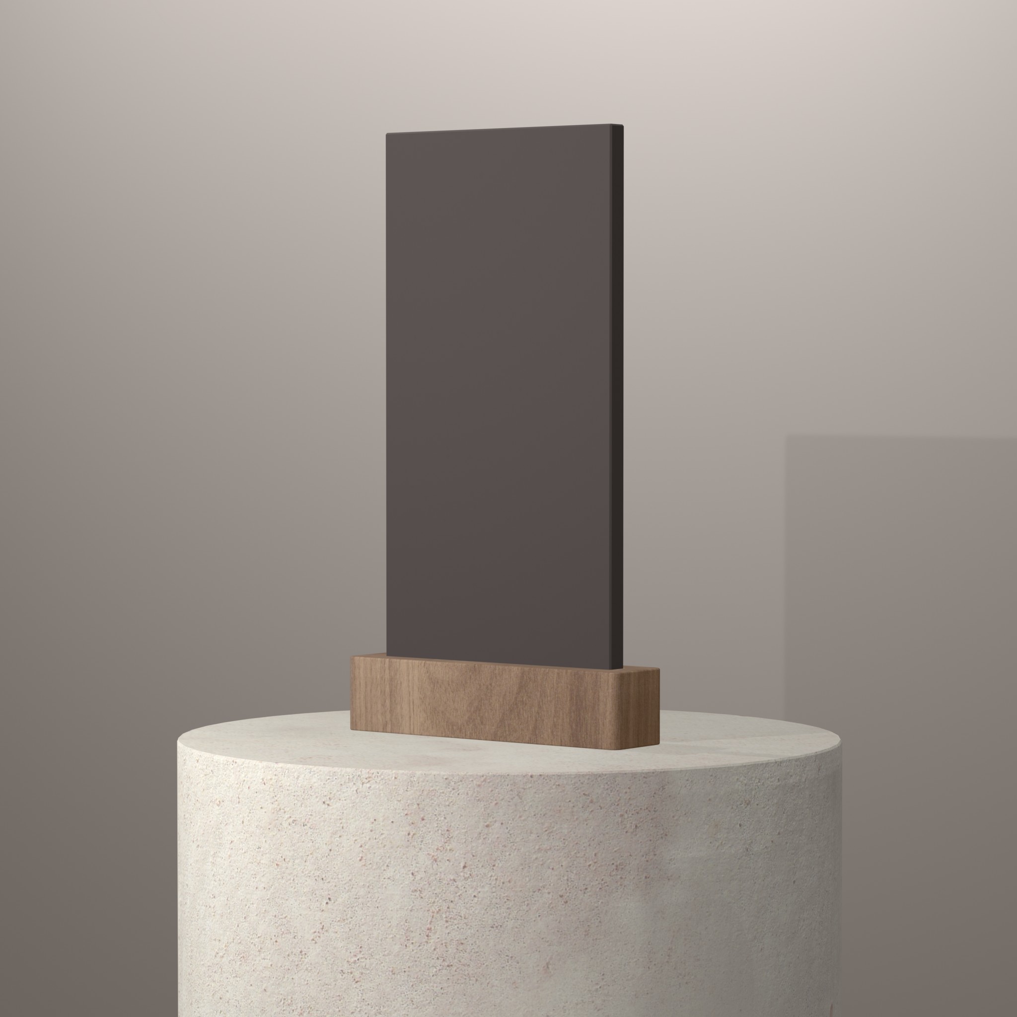 Rendu 3D du coloris Deep Sable sur piédestal