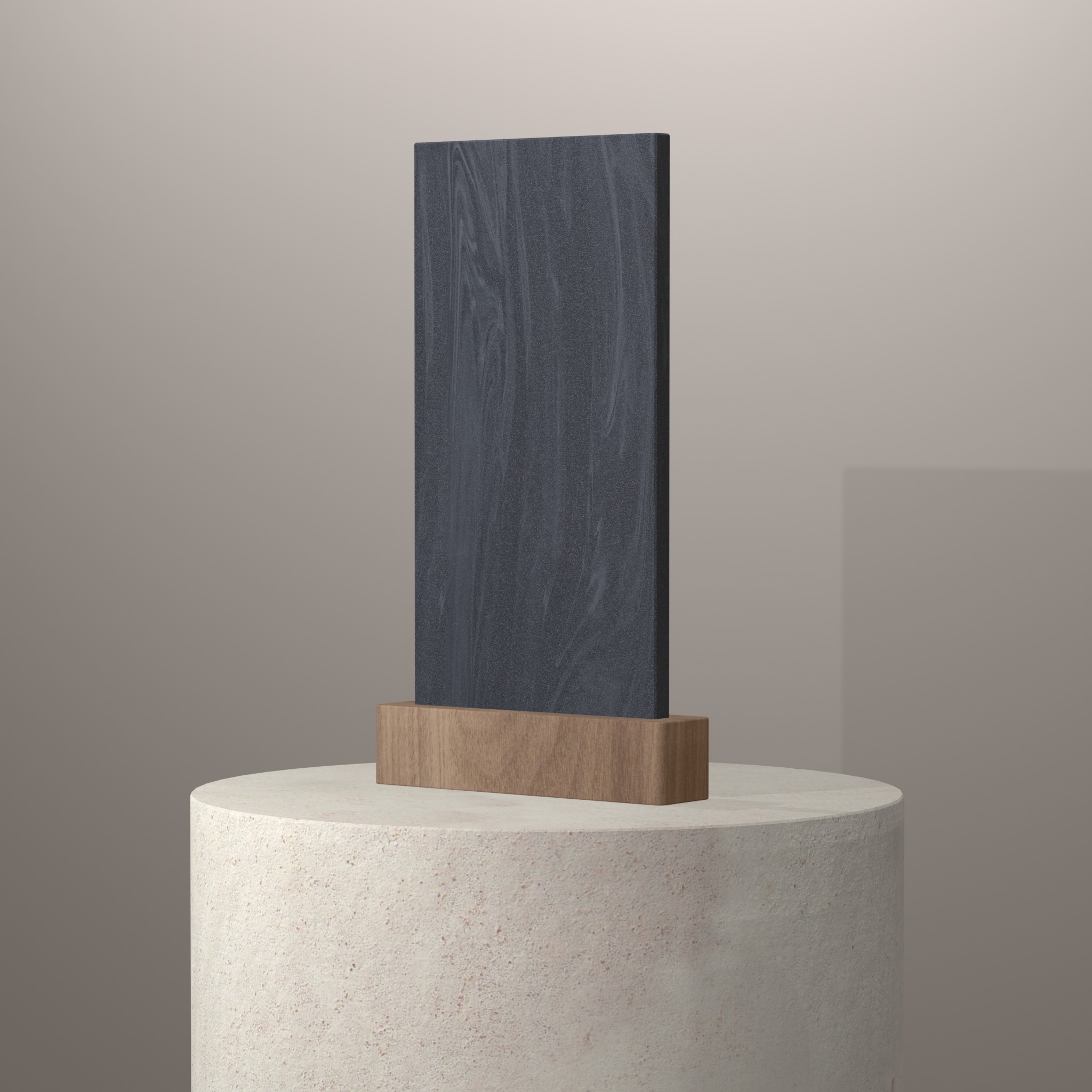 Rendu 3D du coloris Evening Prima sur piédestal