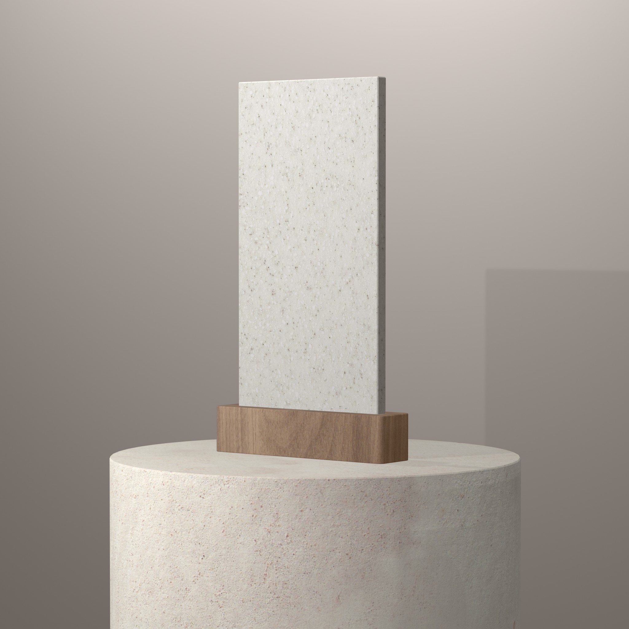 Rendu 3D du coloris Everest sur piédestal