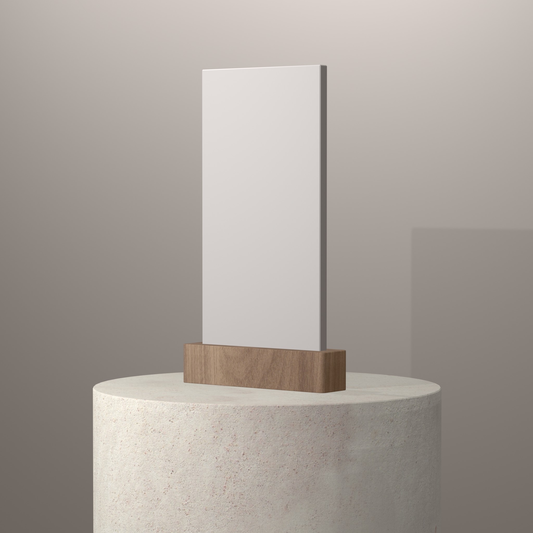 Rendu 3D du coloris Glacier White sur piédestal
