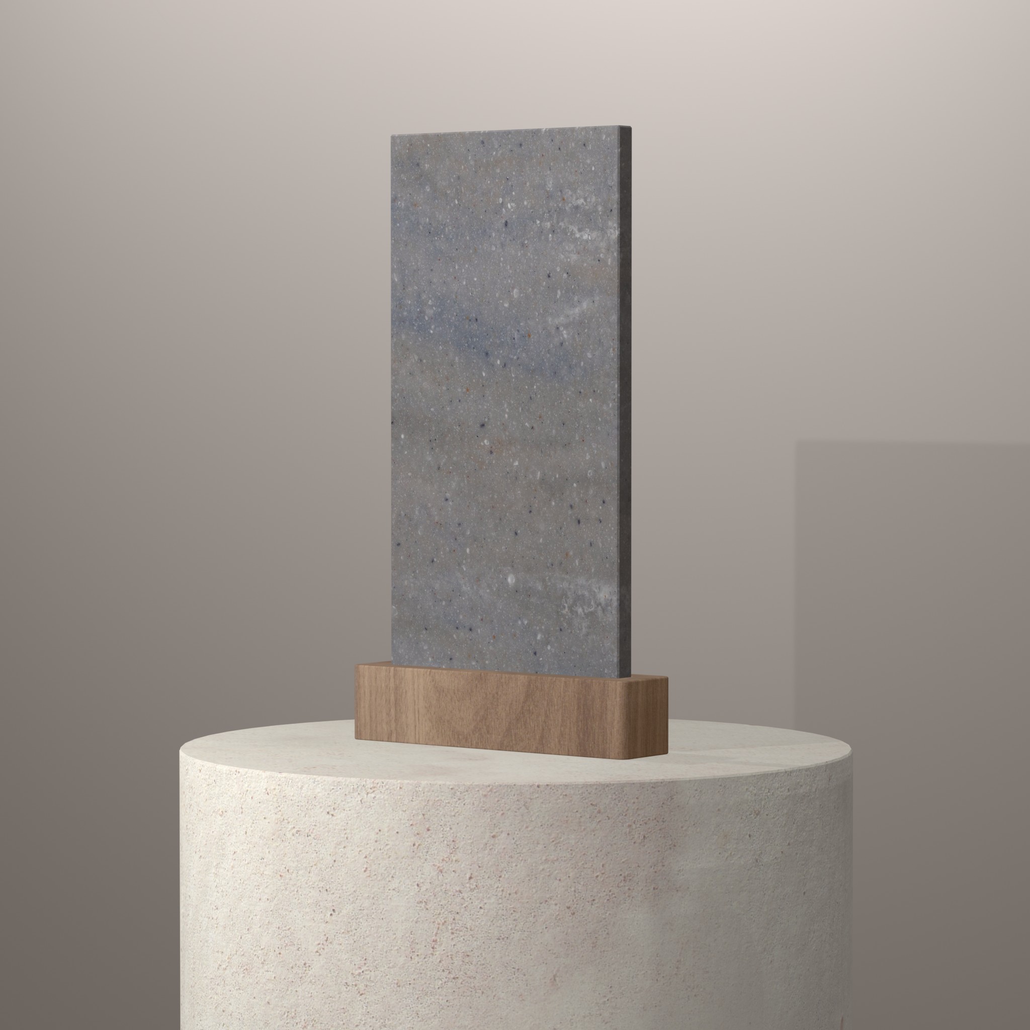 Rendu 3D du coloris Juniper sur piédestal
