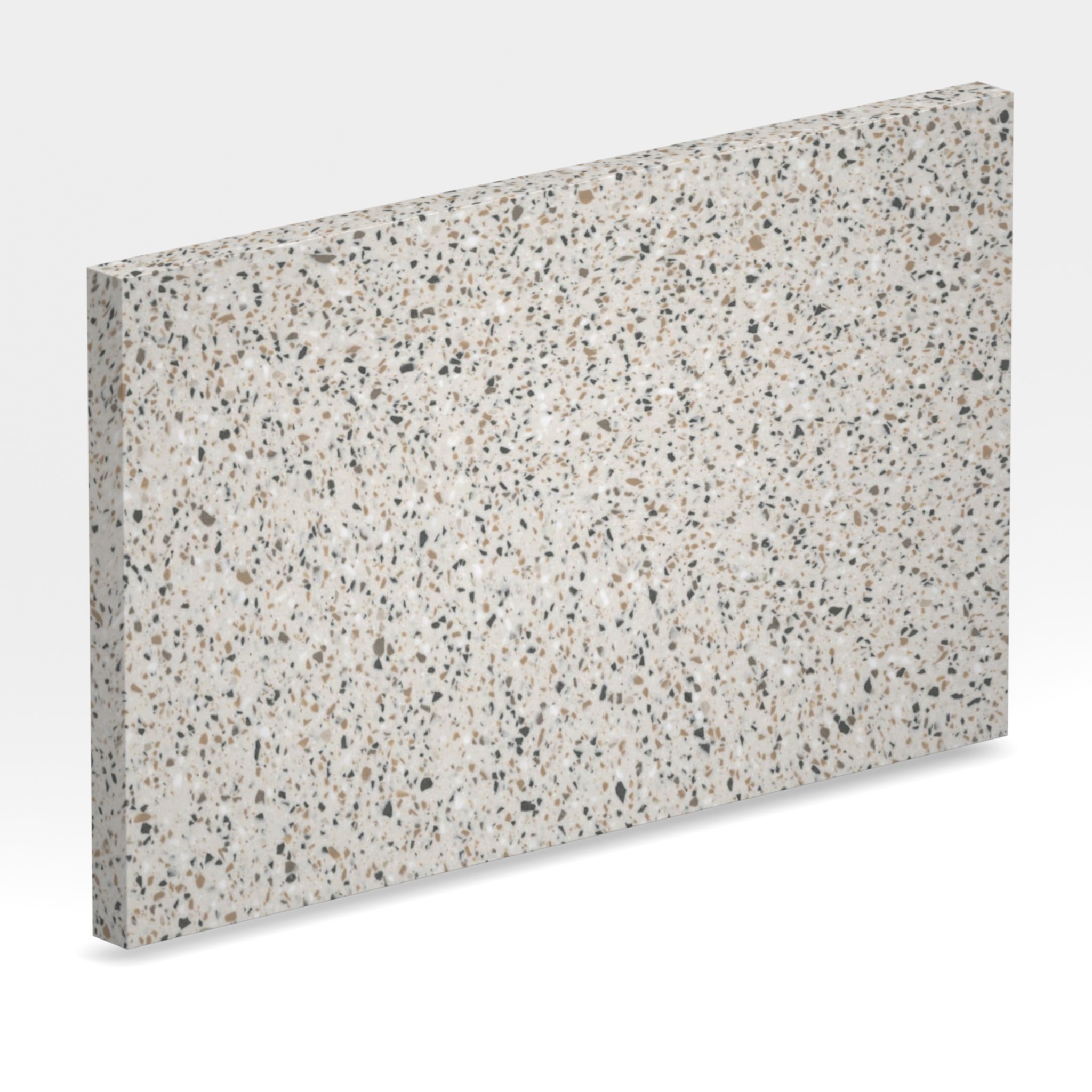 Rendu 3D de la tranche du coloris Peppered Terrazzo
