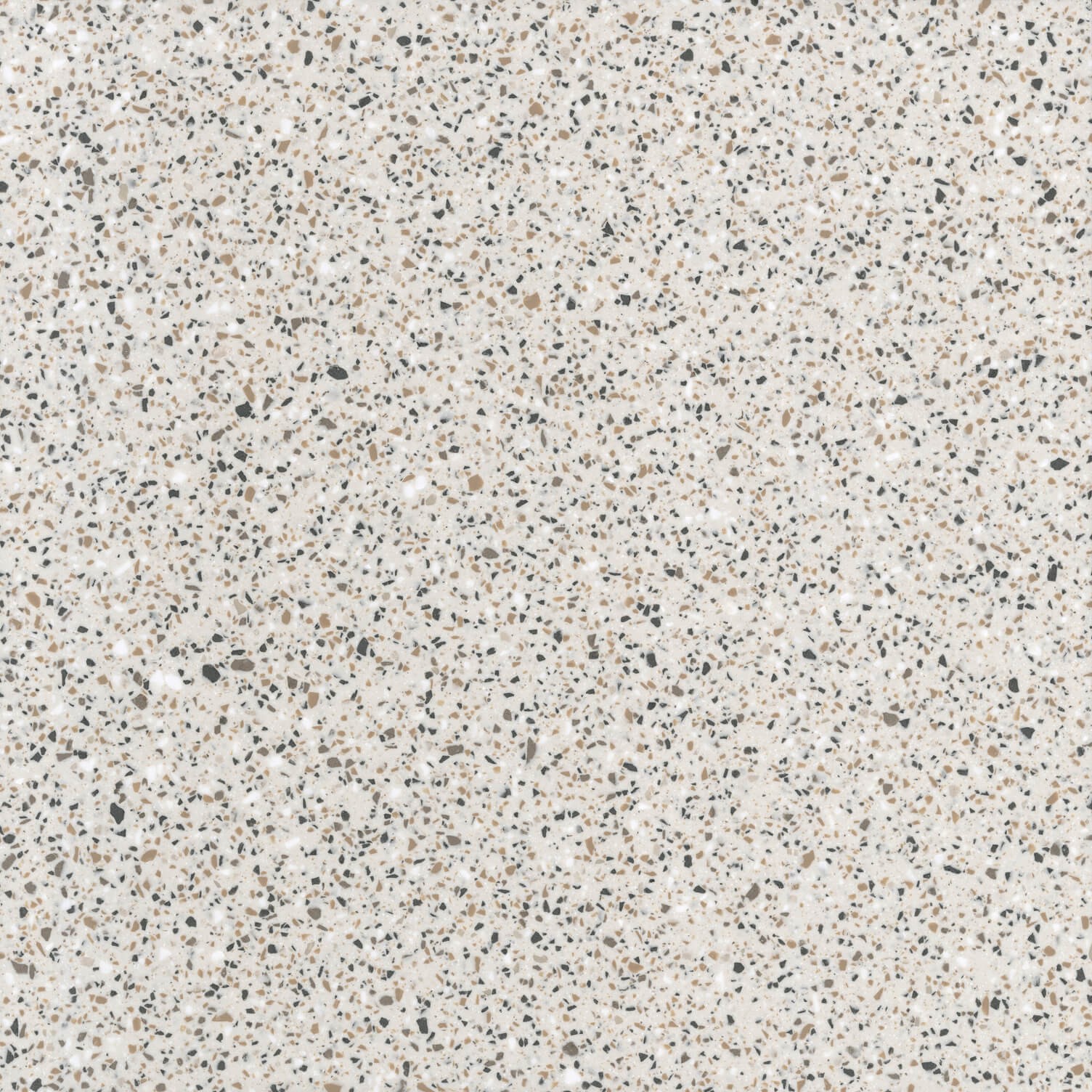 Épaisseur et finition de tranche du coloris Peppered Terrazzo