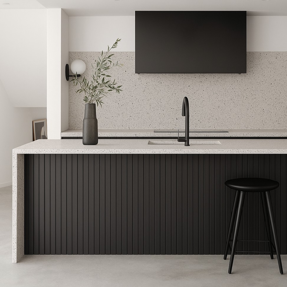 Réalisation n°1 du plan de travail Peppered Terrazzo
