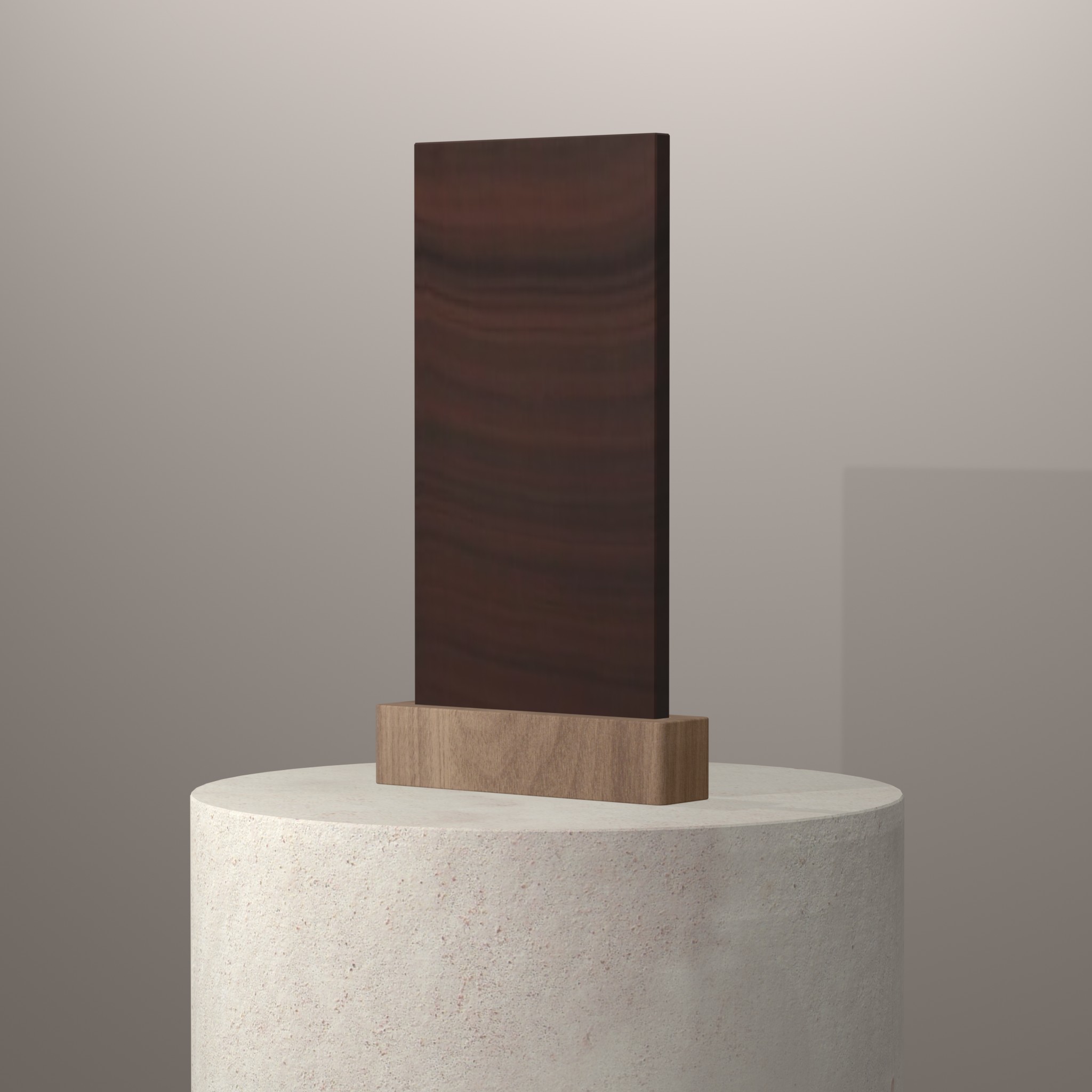 Rendu 3D du coloris Provence Nuwood sur piédestal