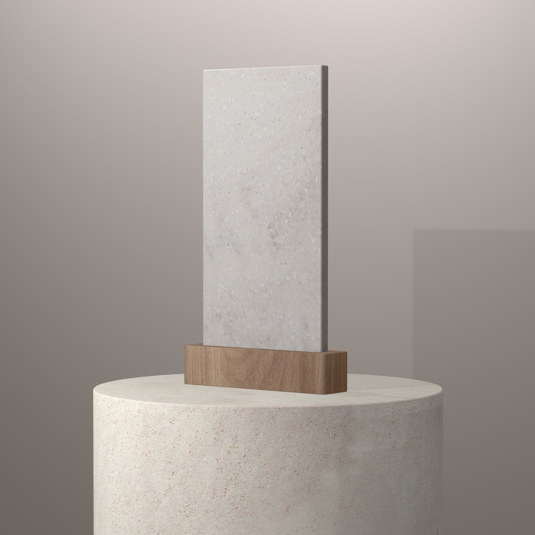 Rendu 3D du coloris Rain Cloud sur piédestal