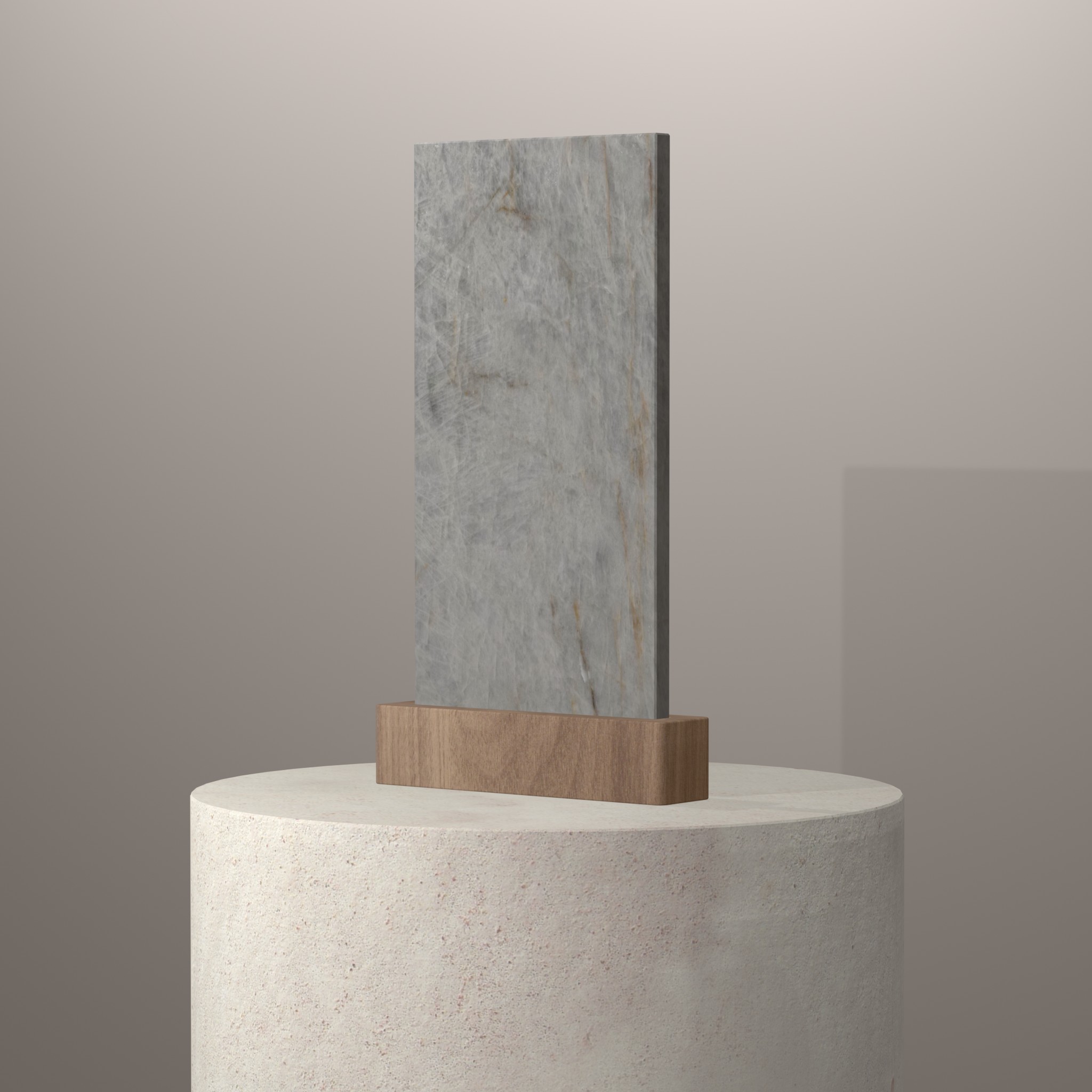 Rendu 3D du coloris Cristalo sur piédestal