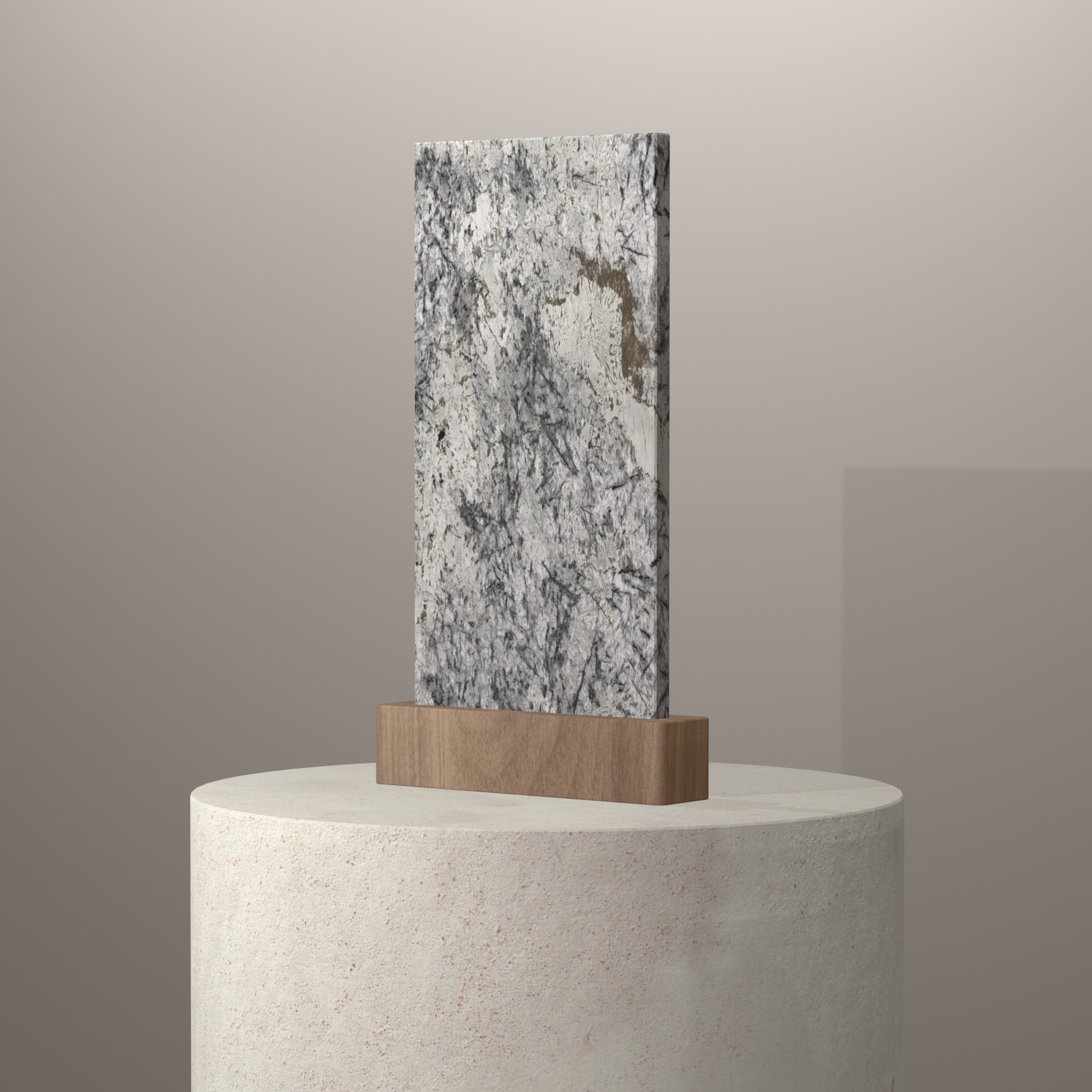 Rendu 3D du coloris Ice Blue sur piédestal