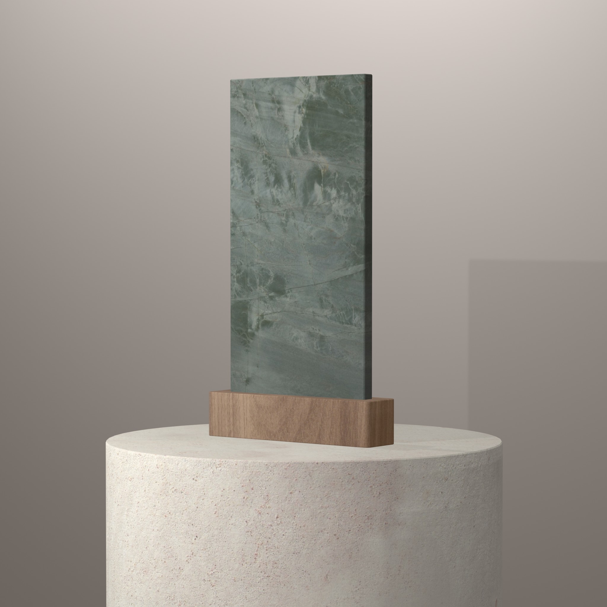 Rendu 3D du coloris Itara sur piédestal