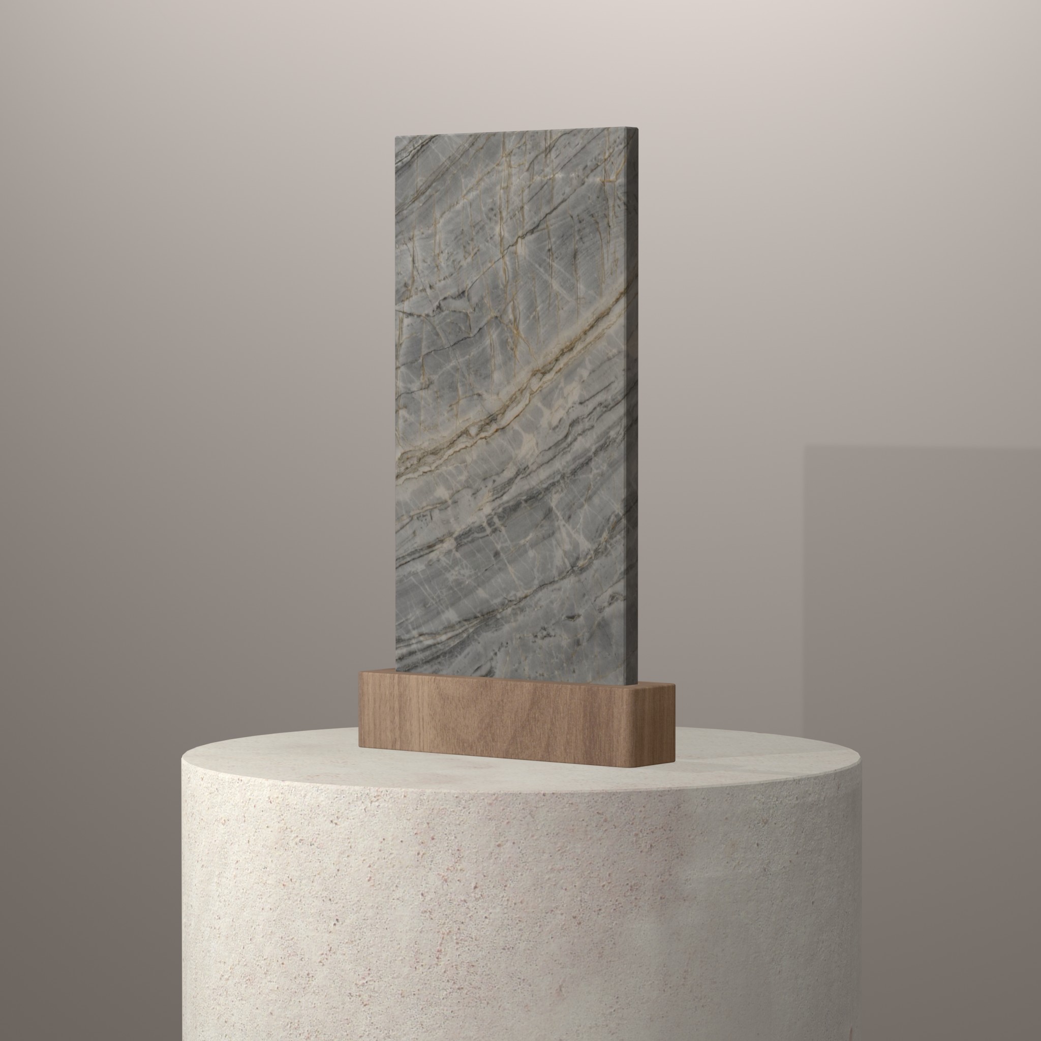 Rendu 3D du coloris Marau sur piédestal