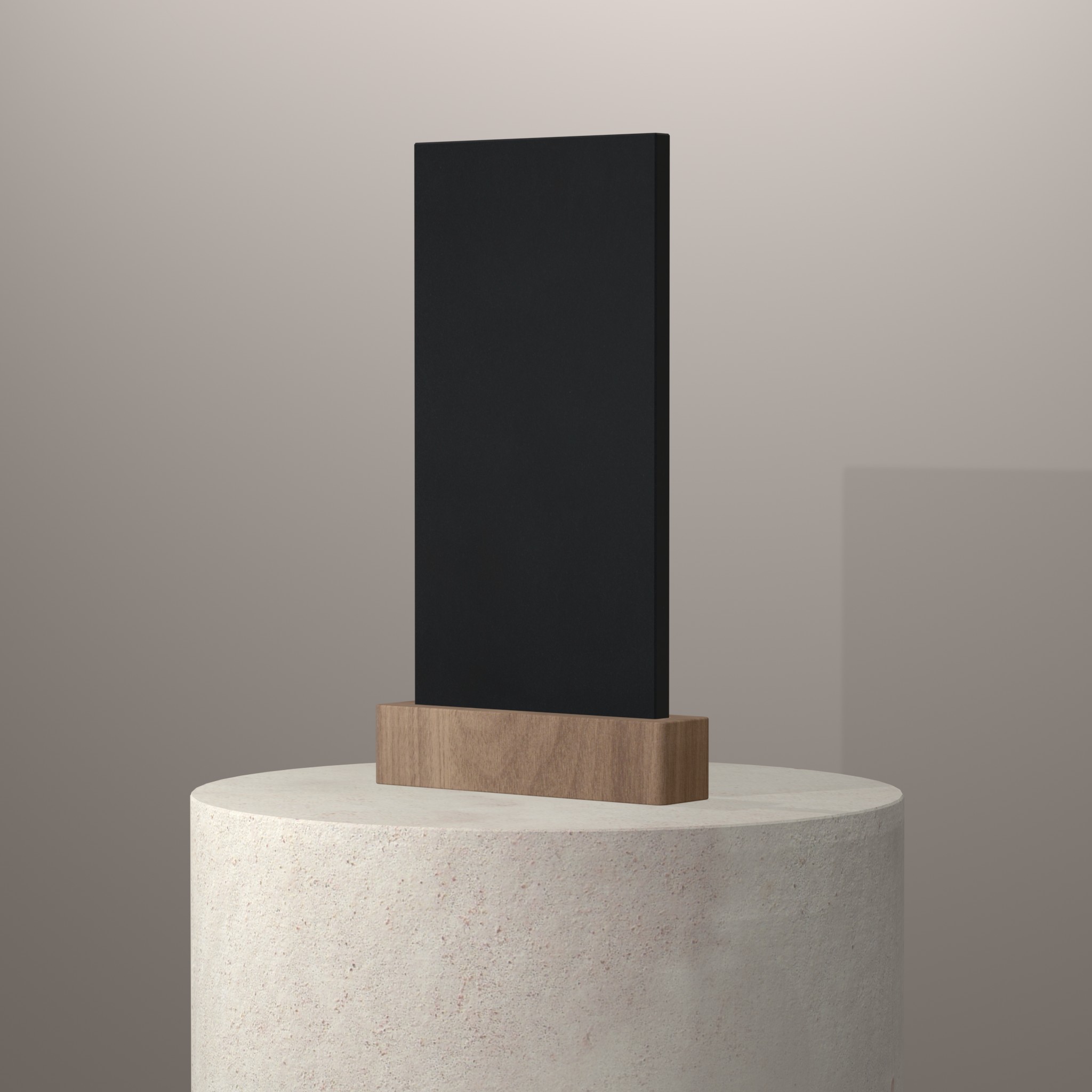 Rendu 3D du coloris Moak Black sur piédestal
