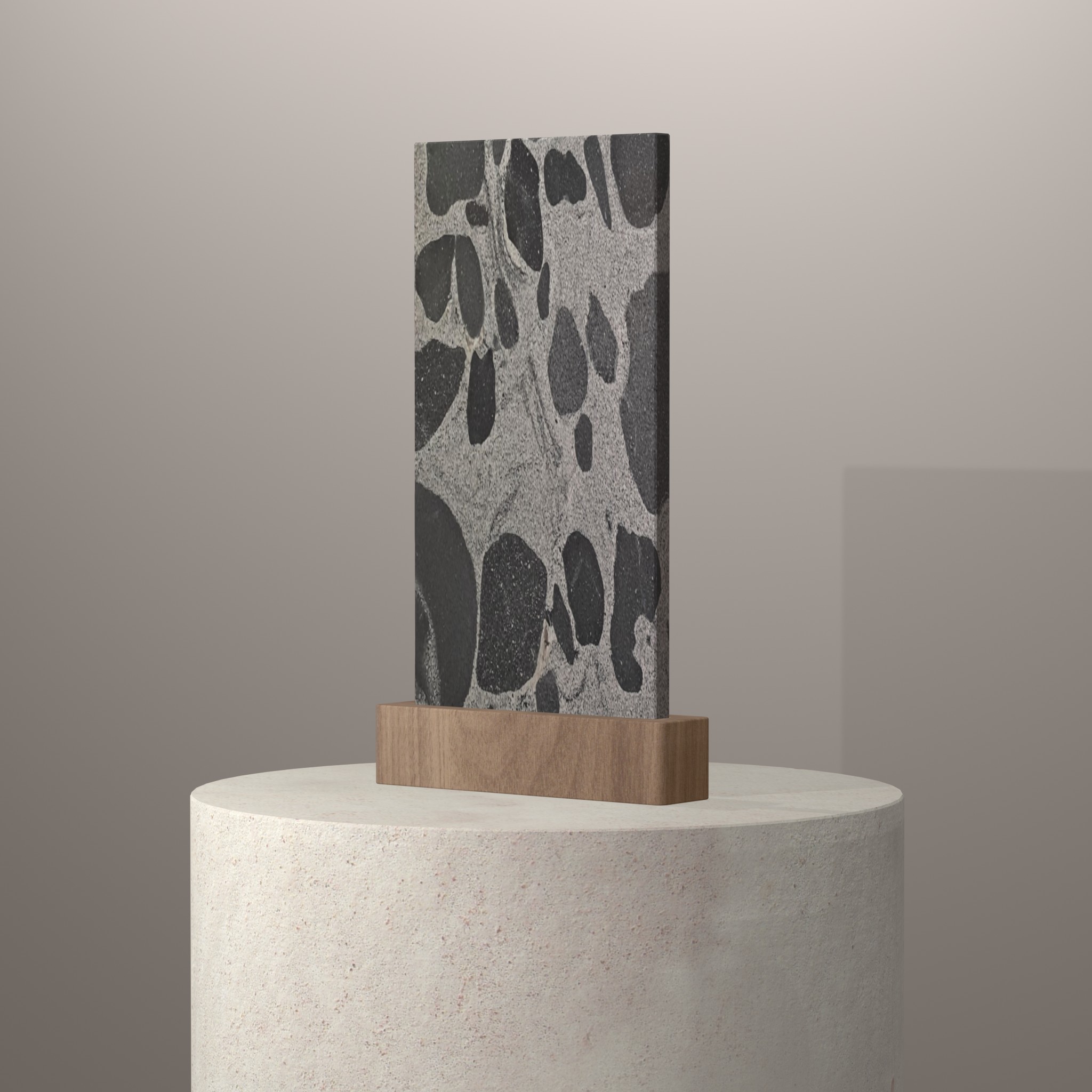 Rendu 3D du coloris Dalmata sur piédestal