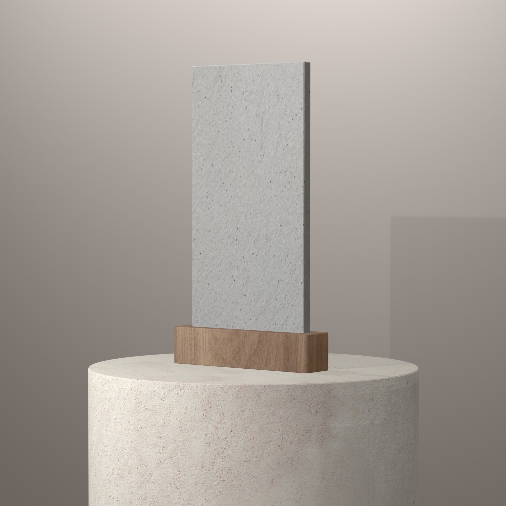 Rendu 3D du coloris Rebel White sur piédestal