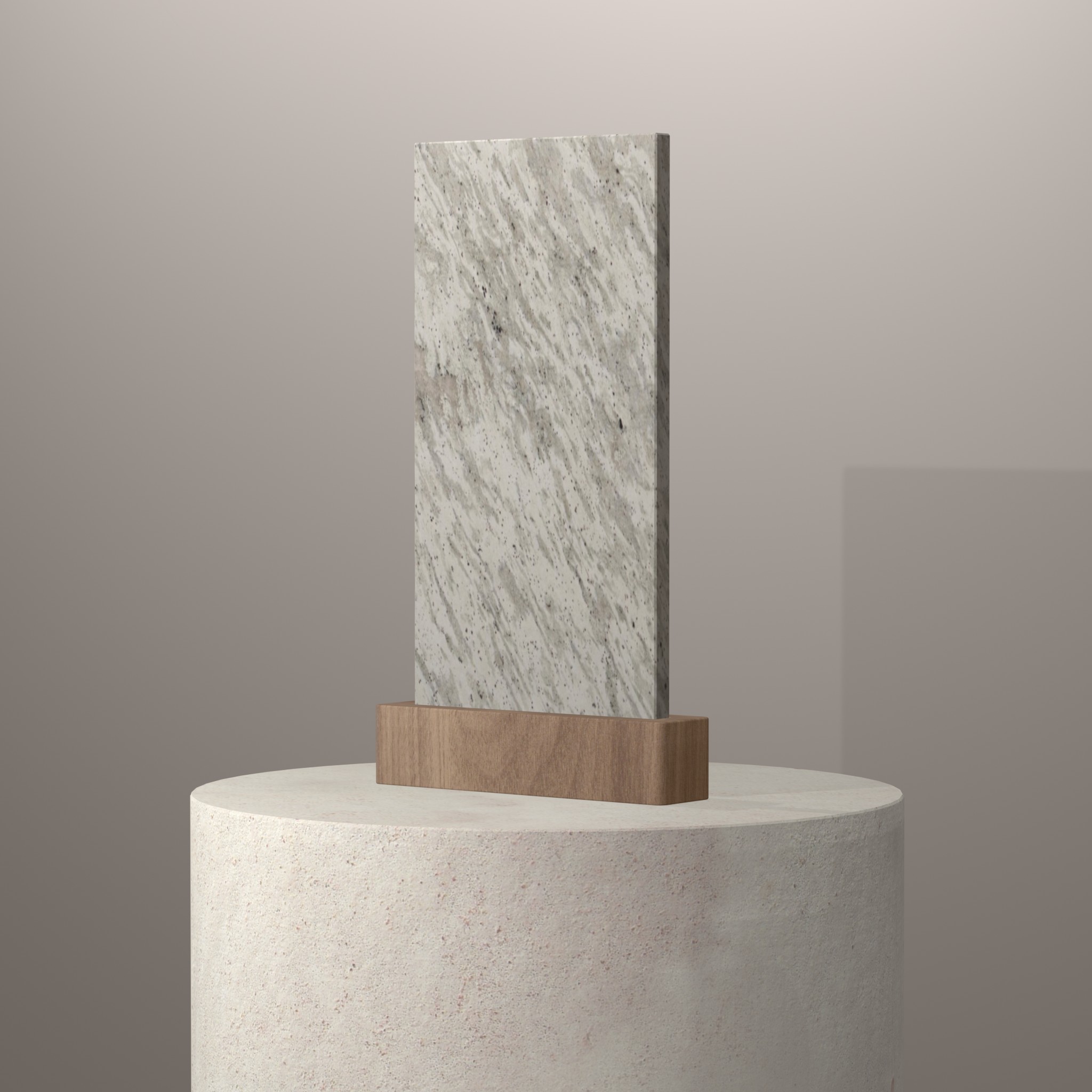 Rendu 3D du coloris Andromeda sur piédestal