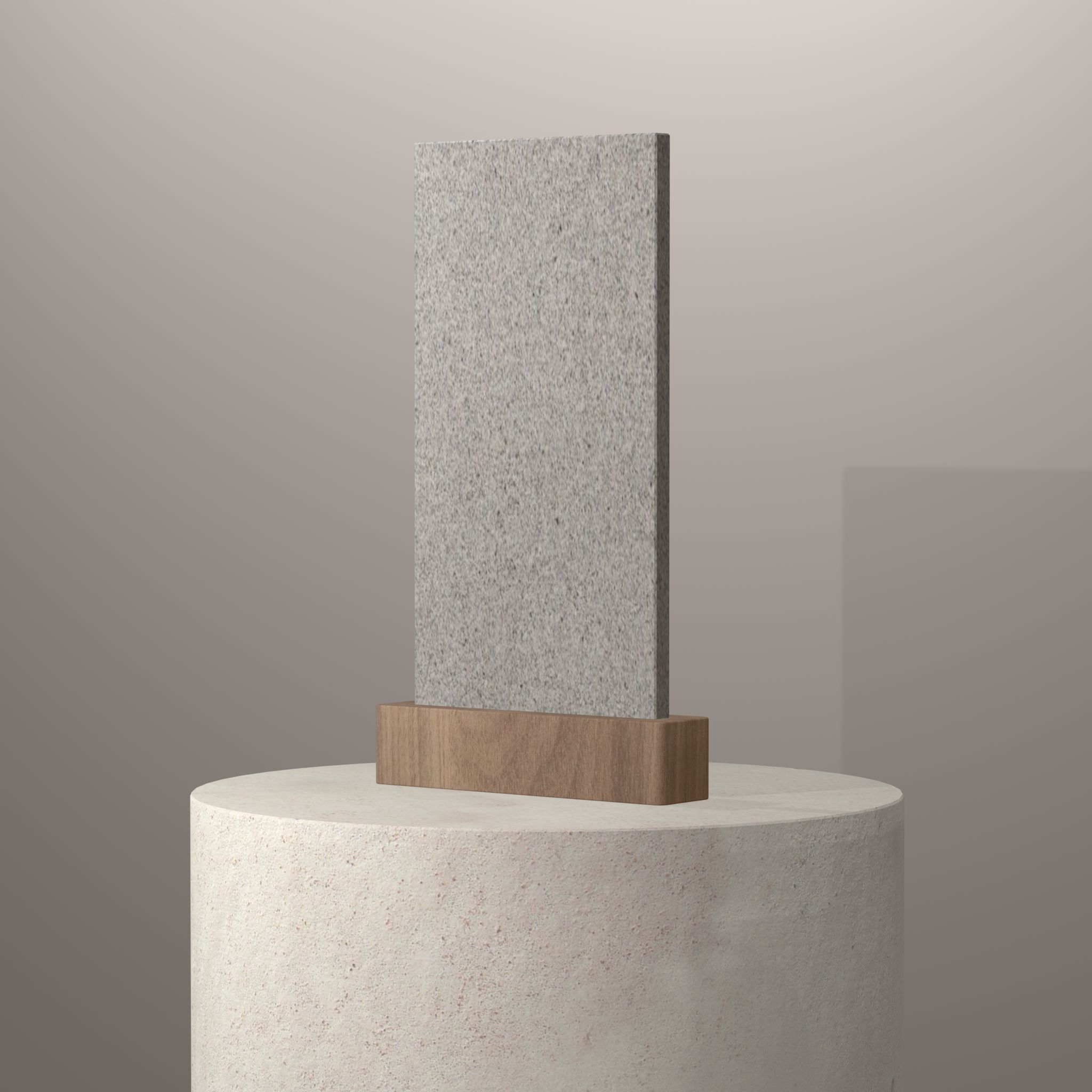 Rendu 3D du coloris Blanc Cristal sur piédestal