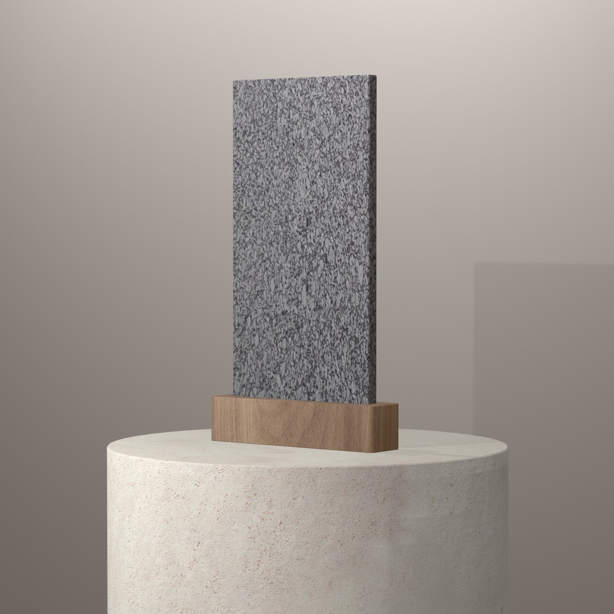 Rendu 3D du coloris Bleu Cristal sur piédestal