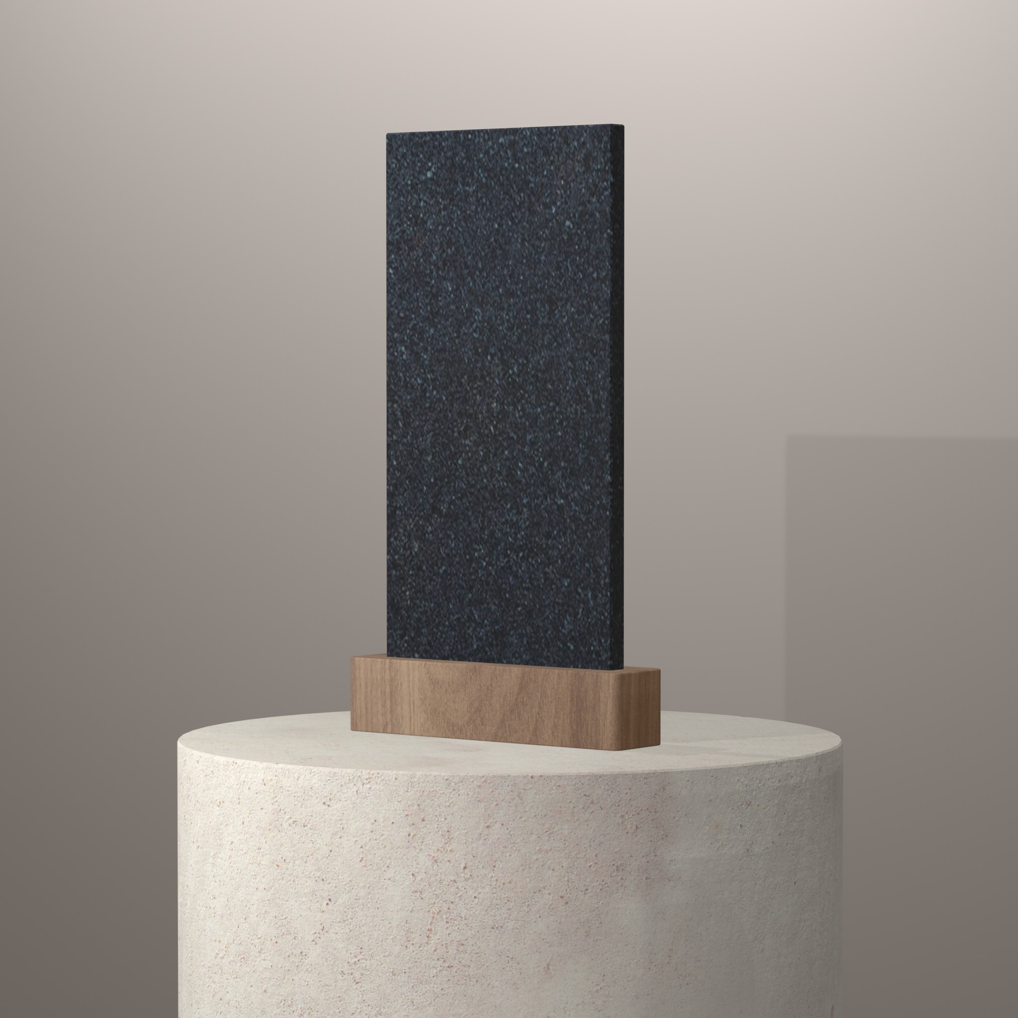 Rendu 3D du coloris Bleu Labrador Extra sur piédestal