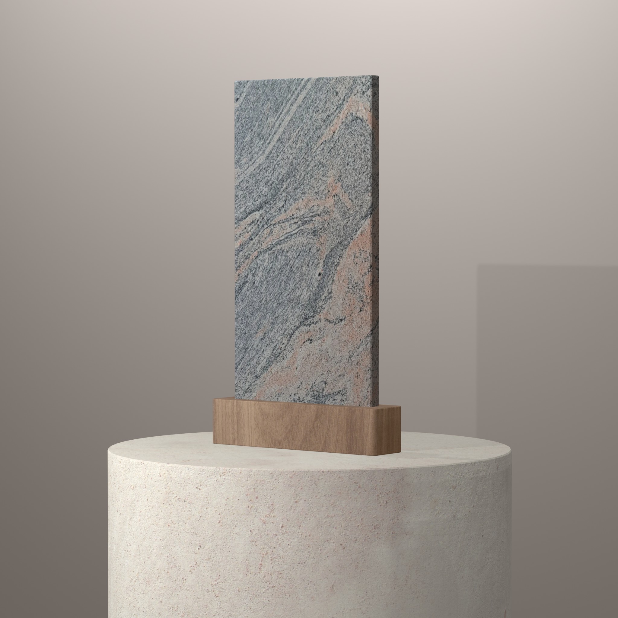 Rendu 3D du coloris Juparaná Indian sur piédestal