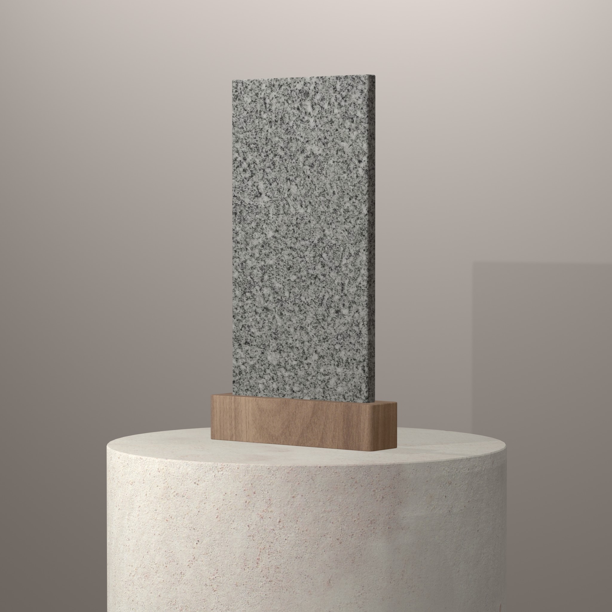 Rendu 3D du coloris Pedras Salgadas sur piédestal