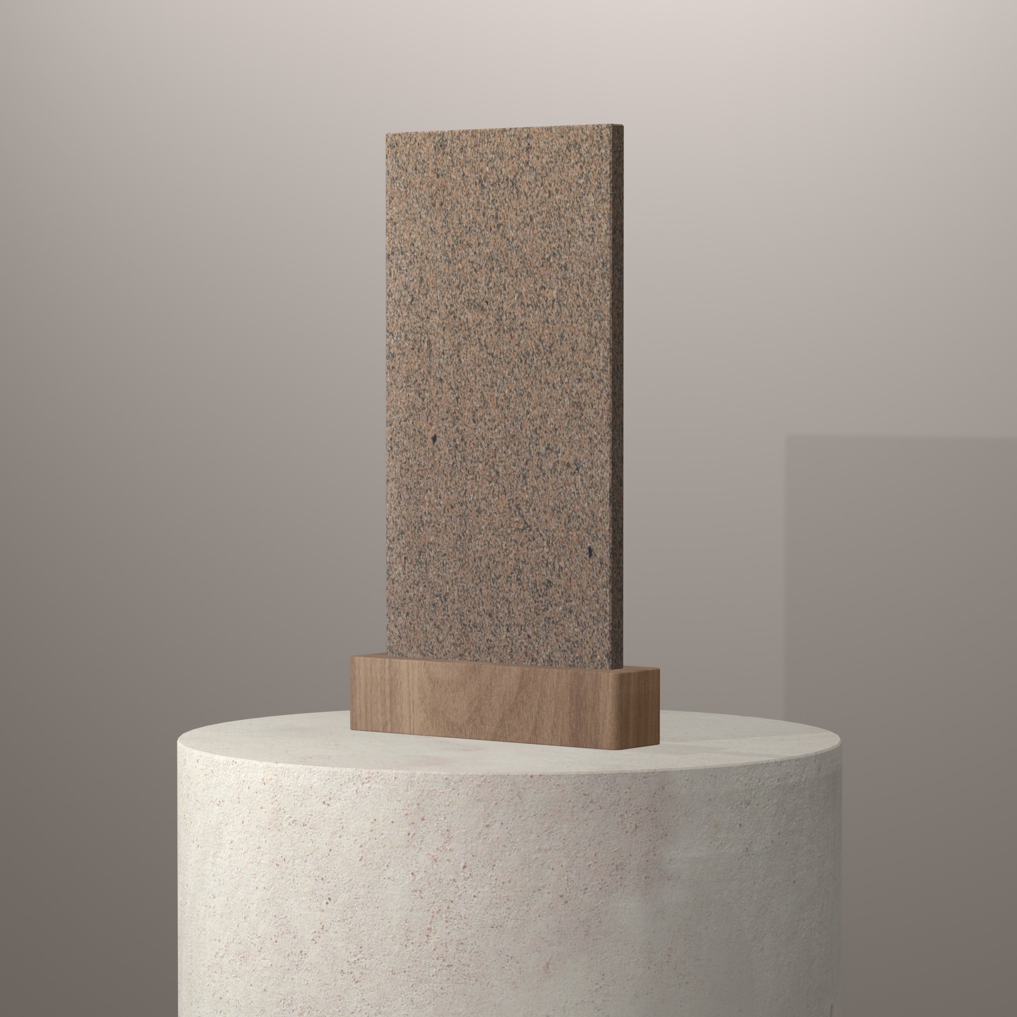 Rendu 3D du coloris Rosa Porrinho sur piédestal