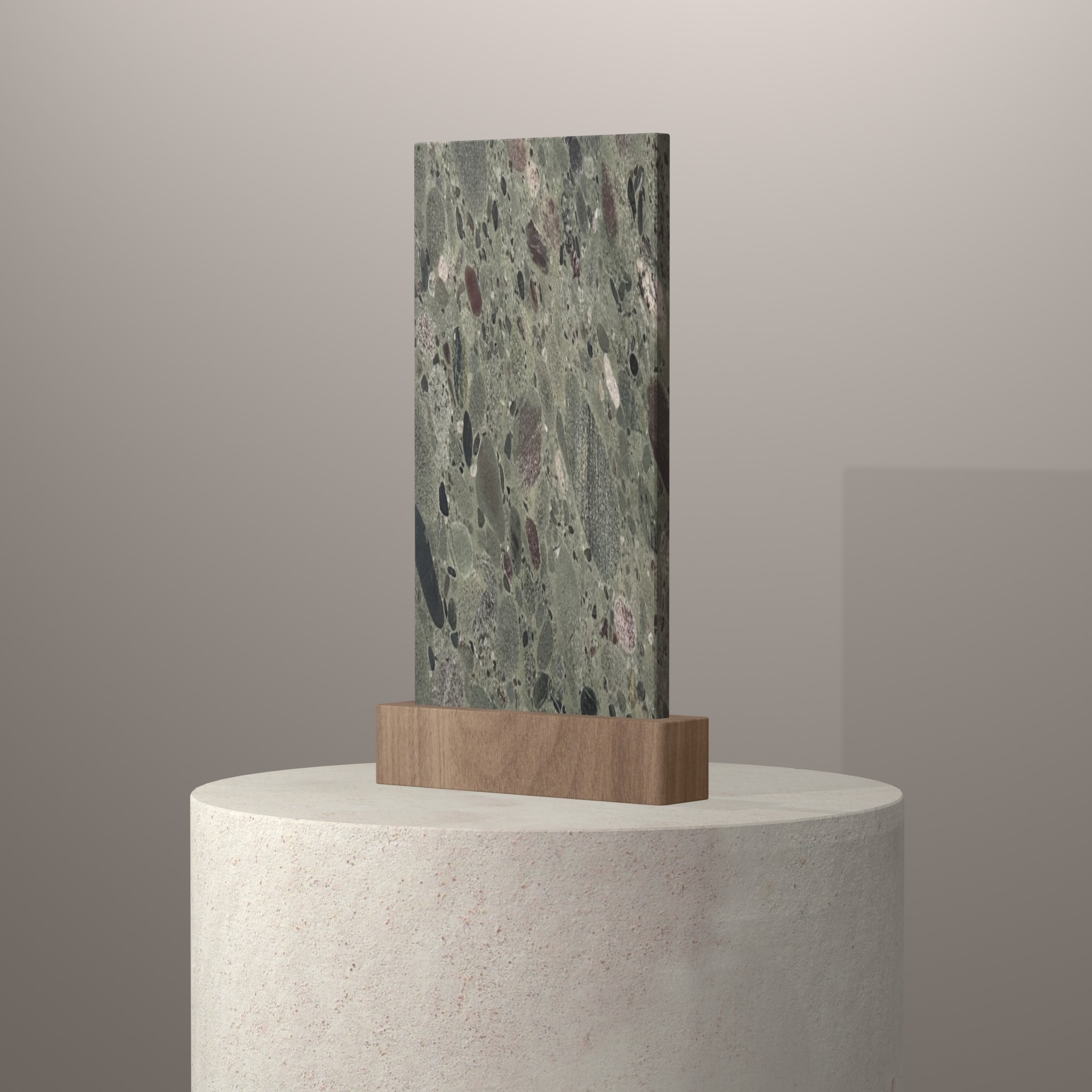Rendu 3D du coloris Vert Twister sur piédestal