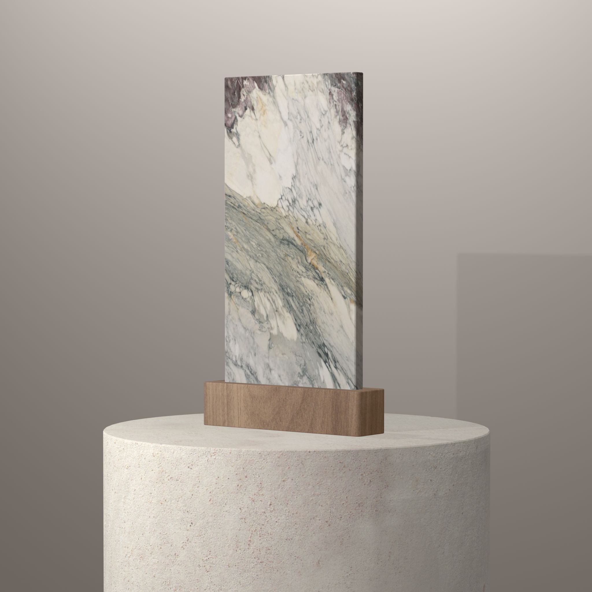 Rendu 3D du coloris Breccia Capraia sur piédestal