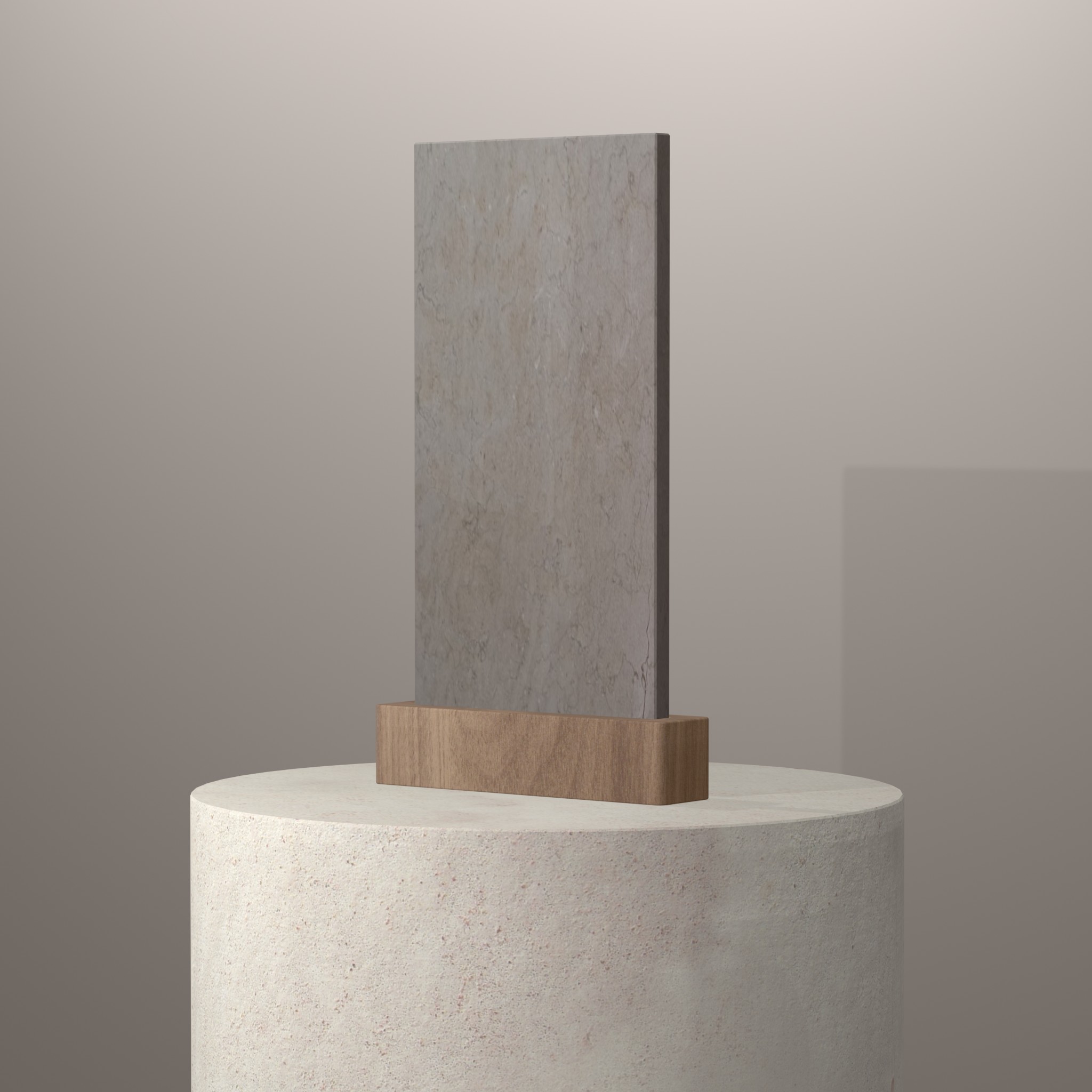 Rendu 3D du coloris Creme Bizâncio sur piédestal